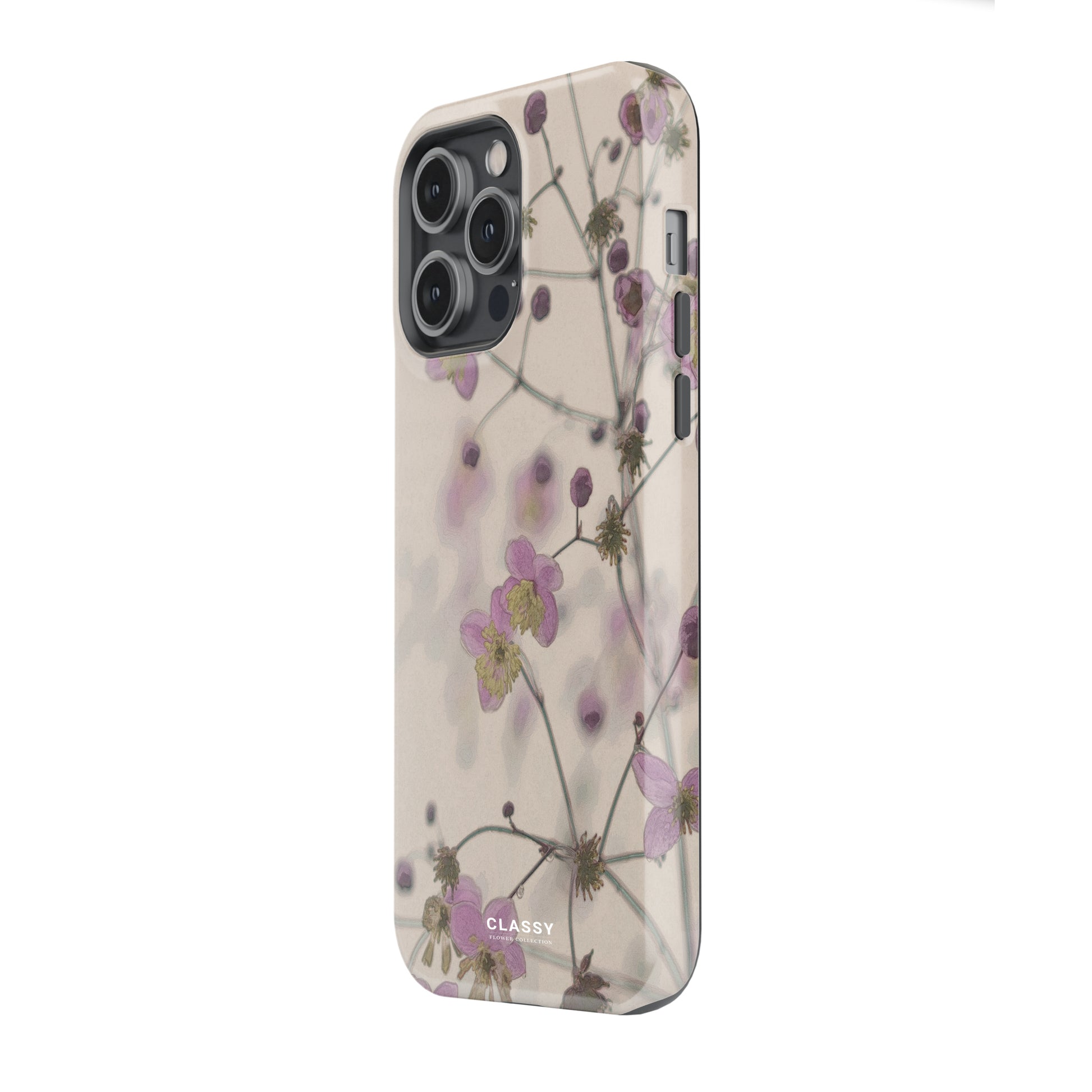 Beige Flowers Tough Case side