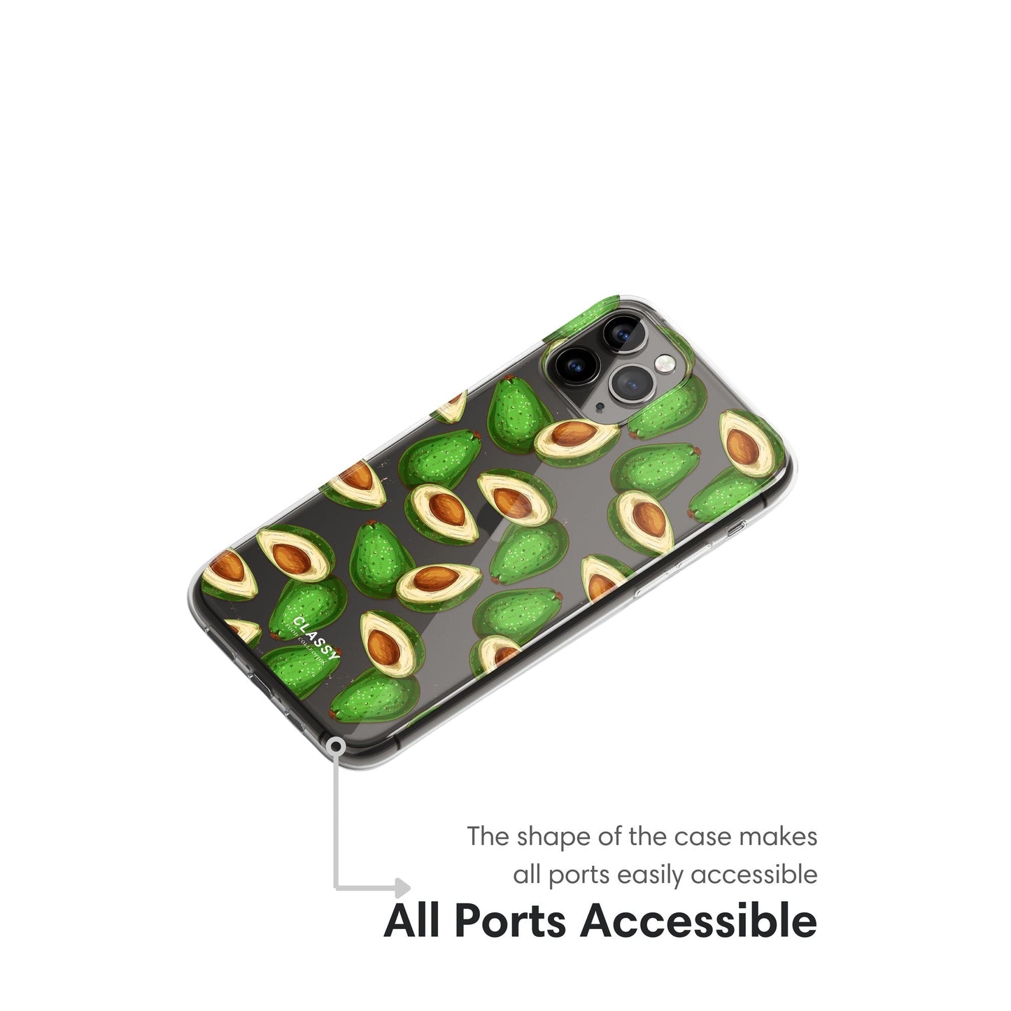 Big Avocados Clear Case ports