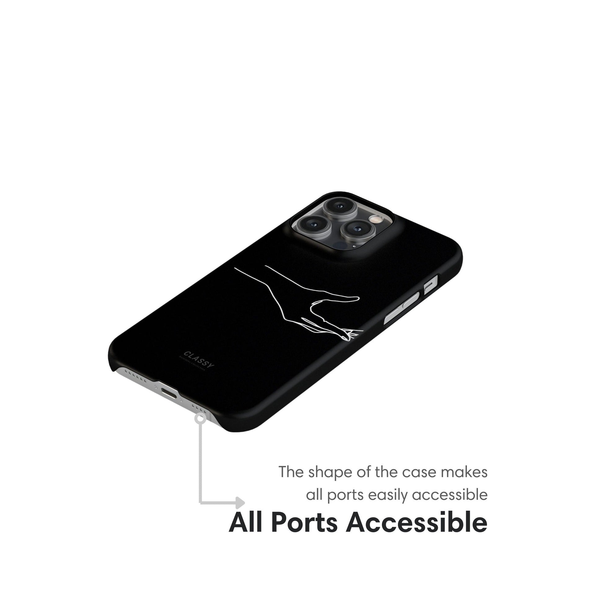 Black Couple Hand Snap Case ports