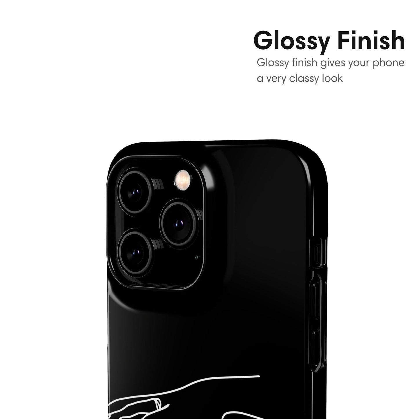 Black Couple Hands Snap Case glossy