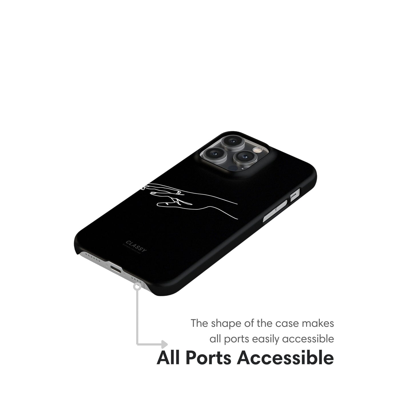 Black Couple Hands Snap Case ports
