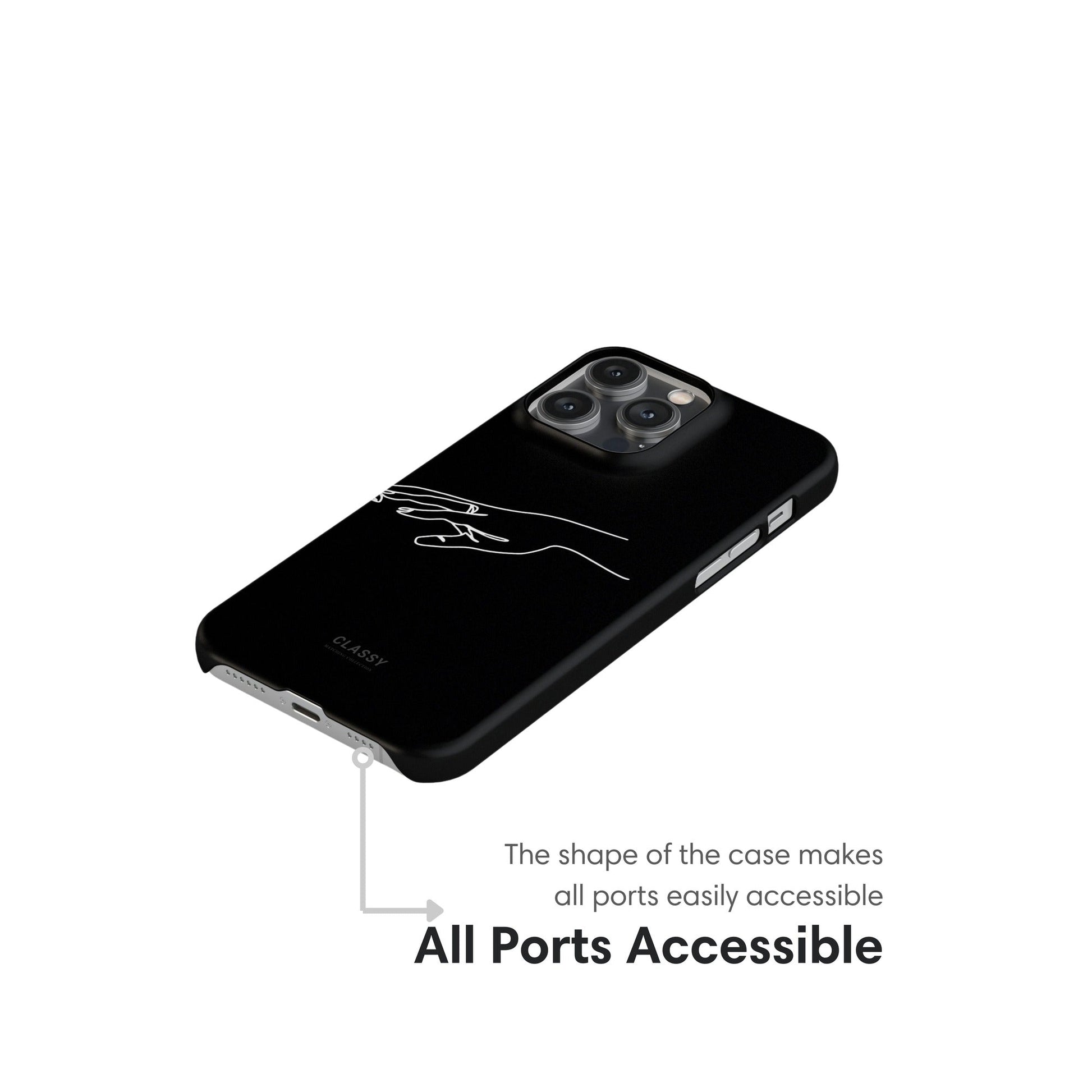 Black Couple Hands Snap Case ports