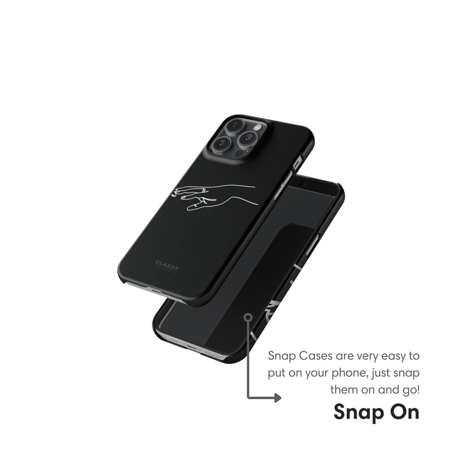 Black Couple Hands Snap Case snap on