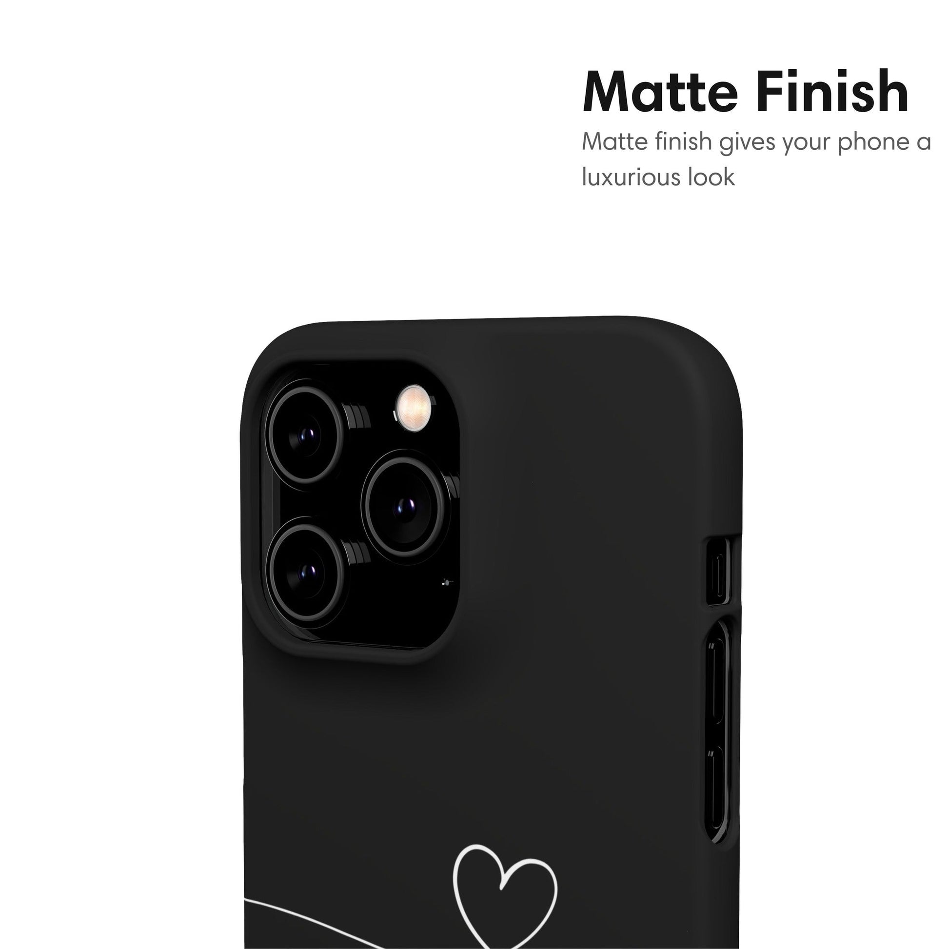Black Couple Snap Case | Line Heart matte