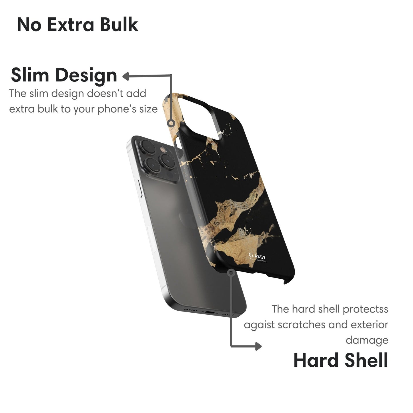 Black and Gold Marble Snap Case layers
