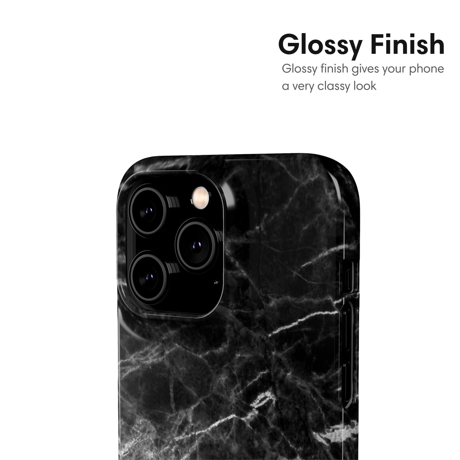 Black Marble Snap Case glossy
