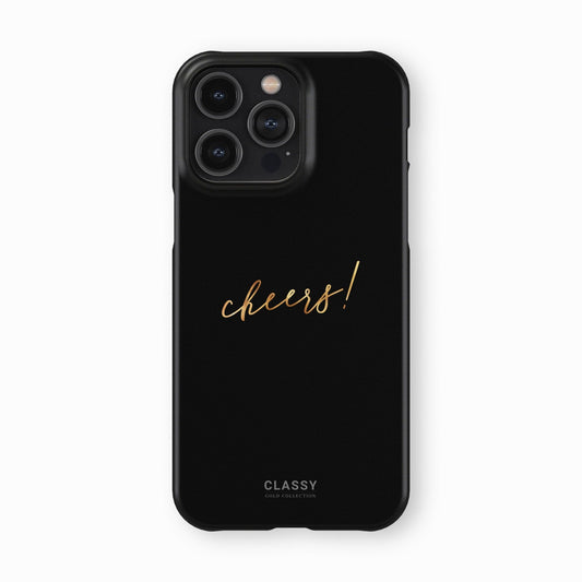 Black and Gold Cheers Snap Case front