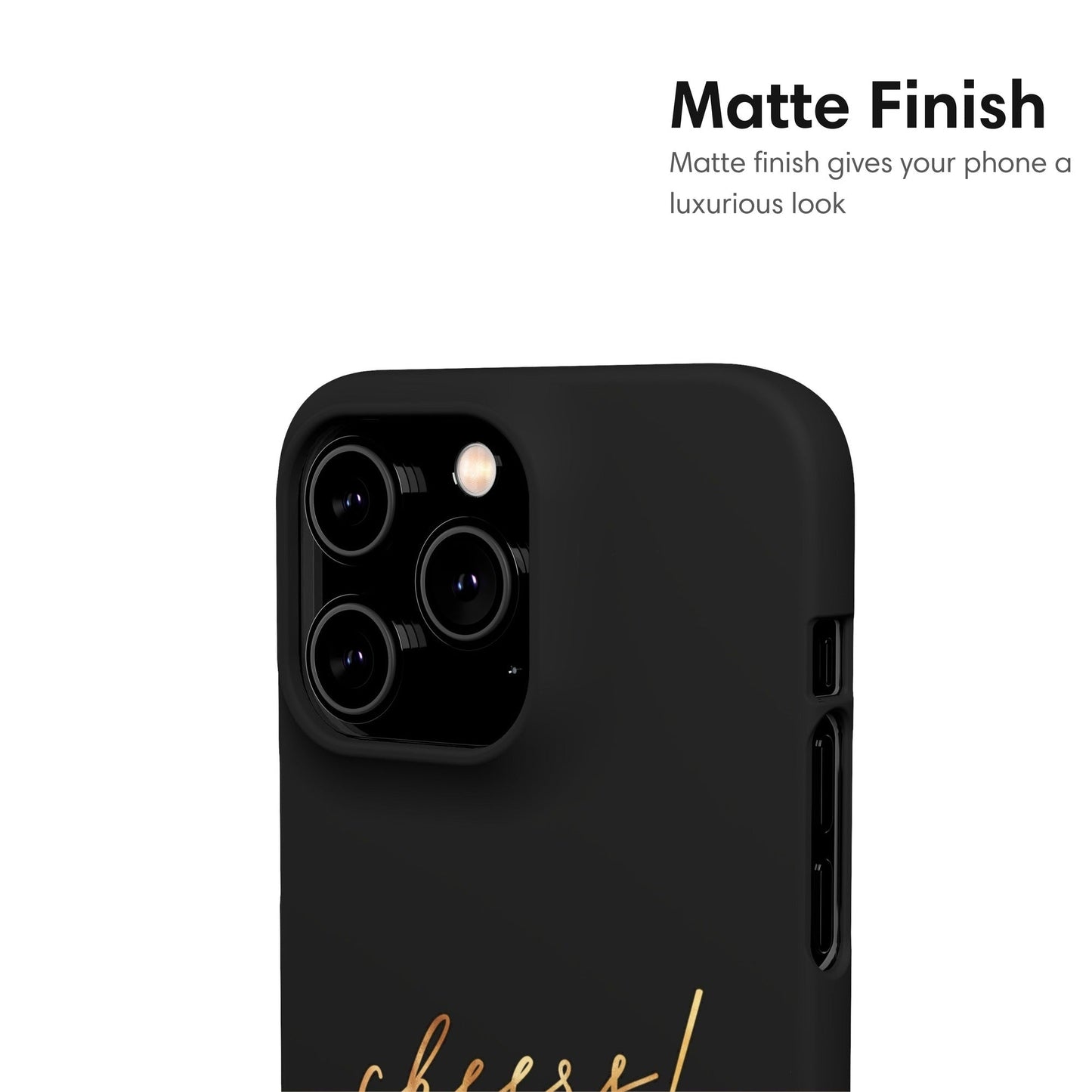 Black and Gold Cheers Snap Case matte