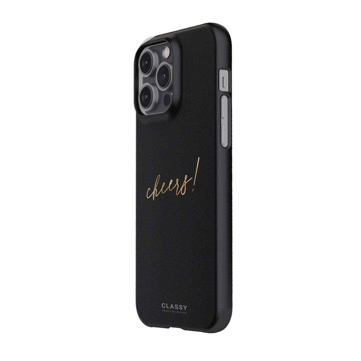 Black and Gold Cheers Snap Case side