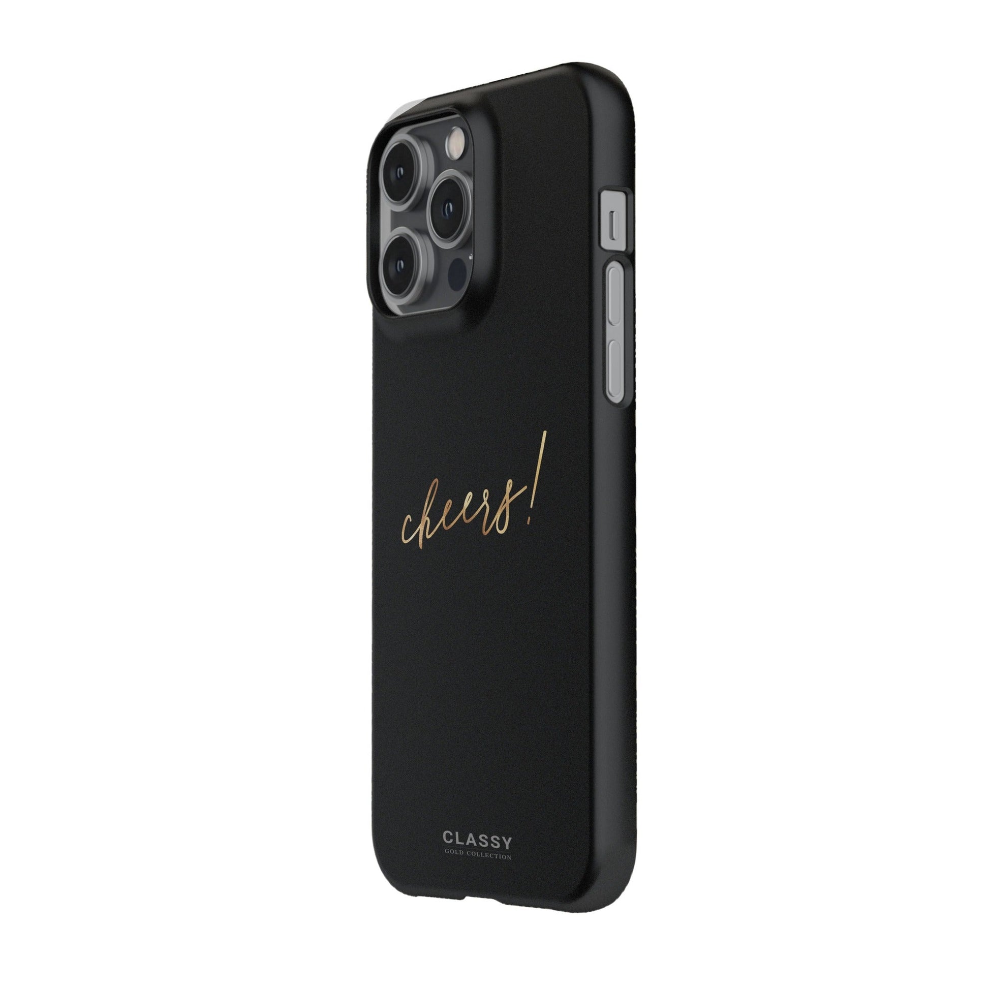 Black and Gold Cheers Snap Case side