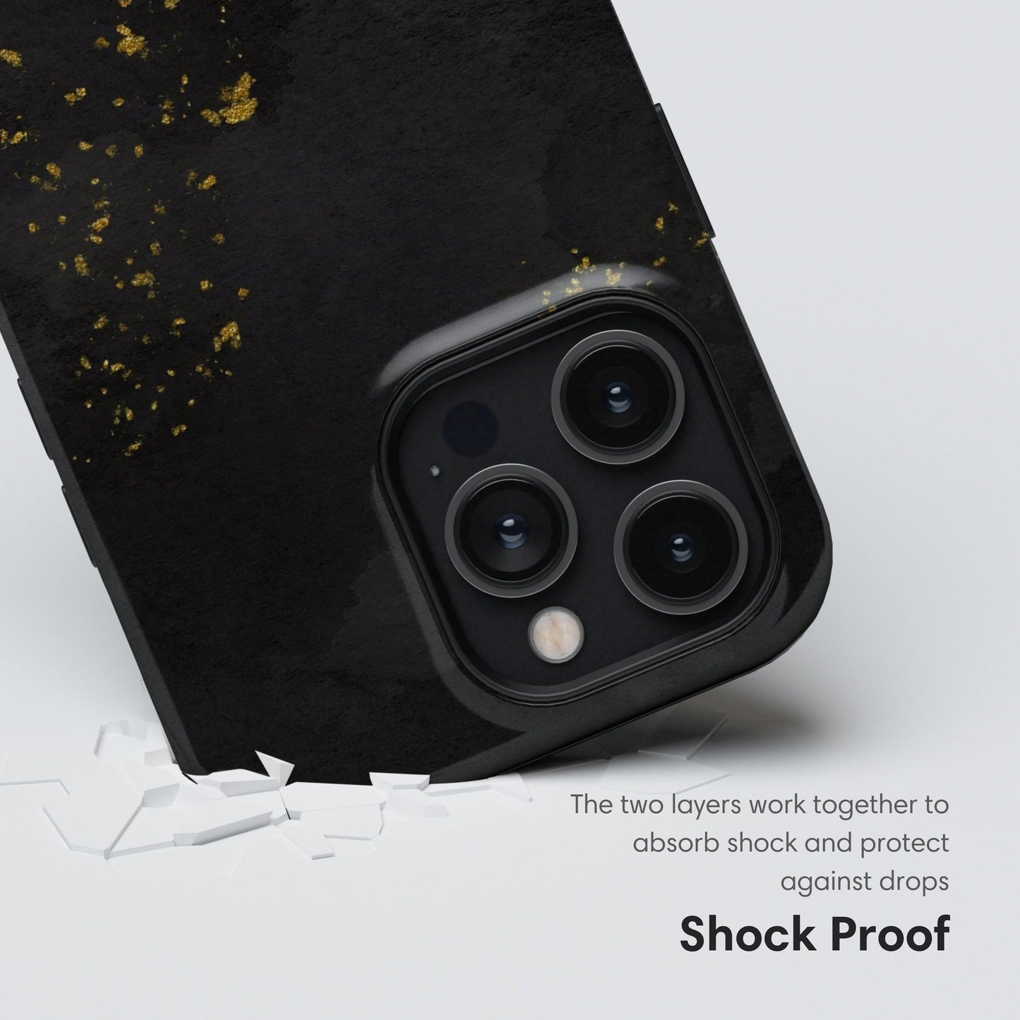 Black and Gold Tough Case with Sprinkles shockproof