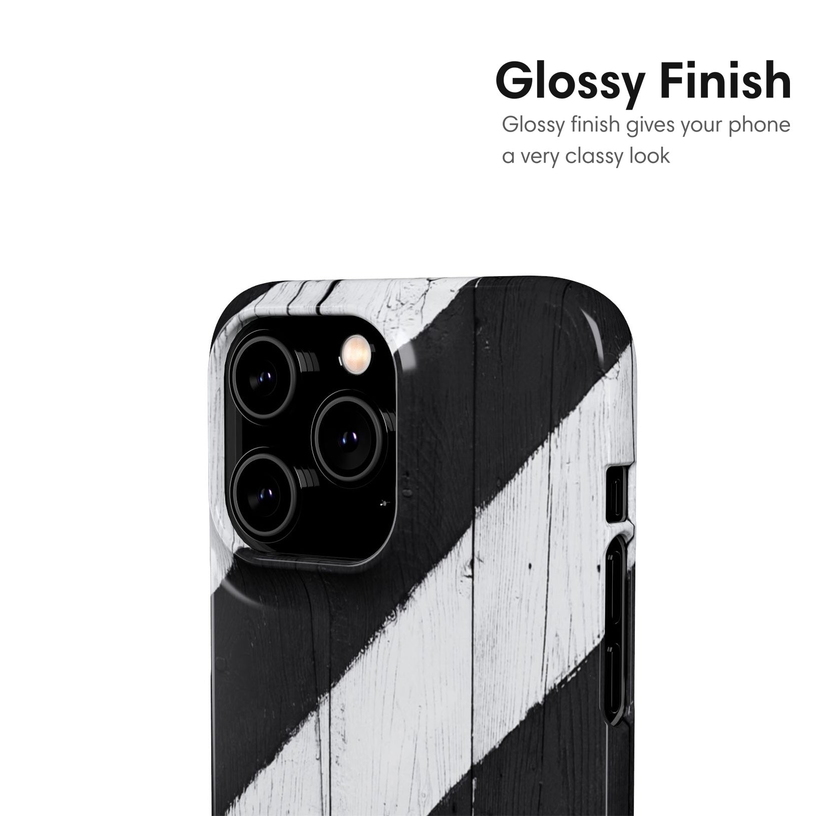 Black and White Chevron Pattern Snap Case glossy