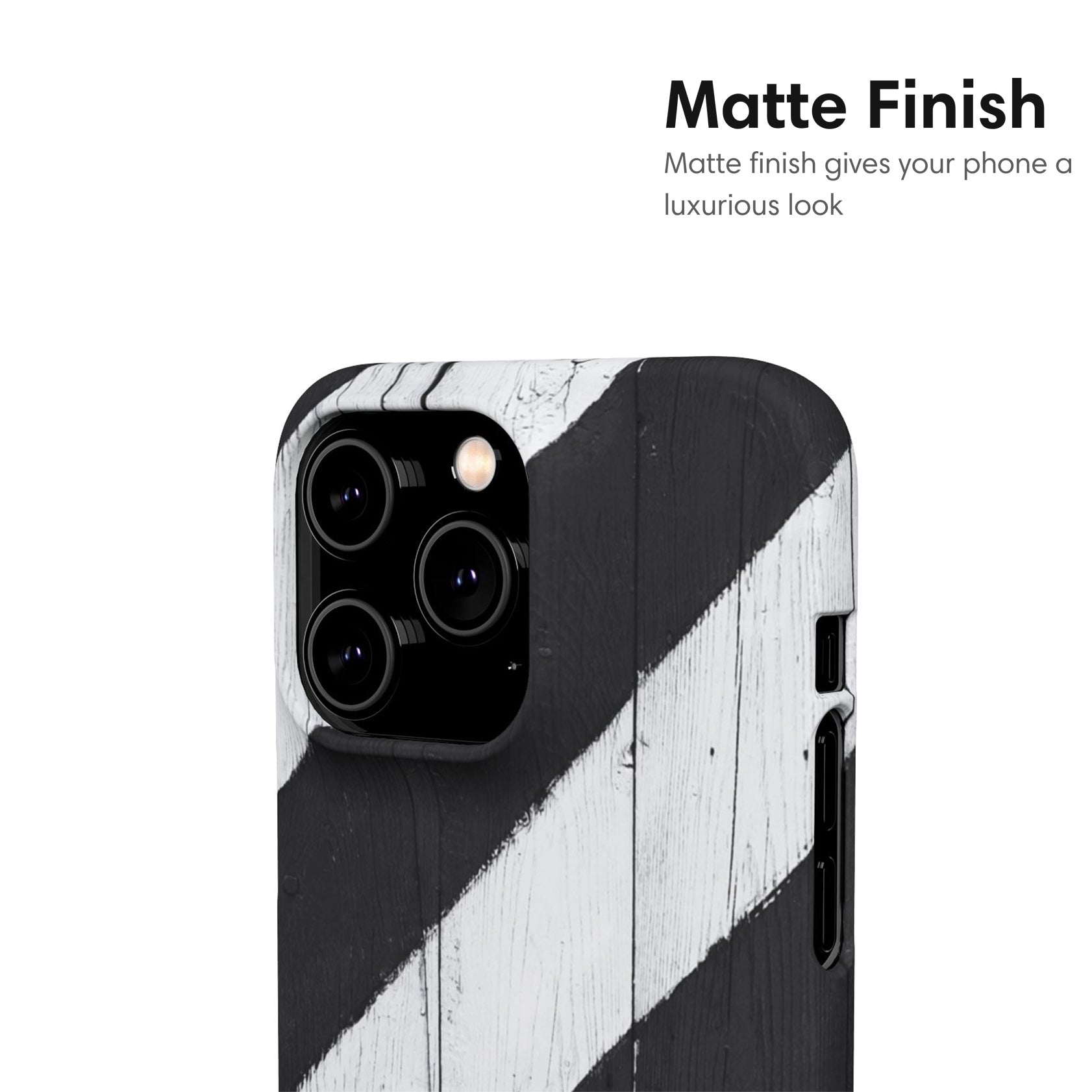 Black and White Chevron Pattern Snap Case matte