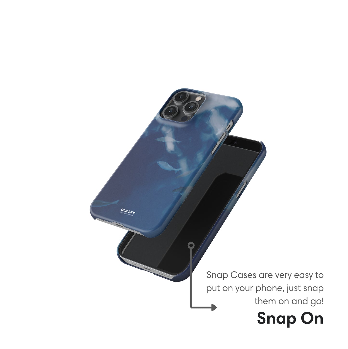 Blue Elegant Ocean Snap Case snap on