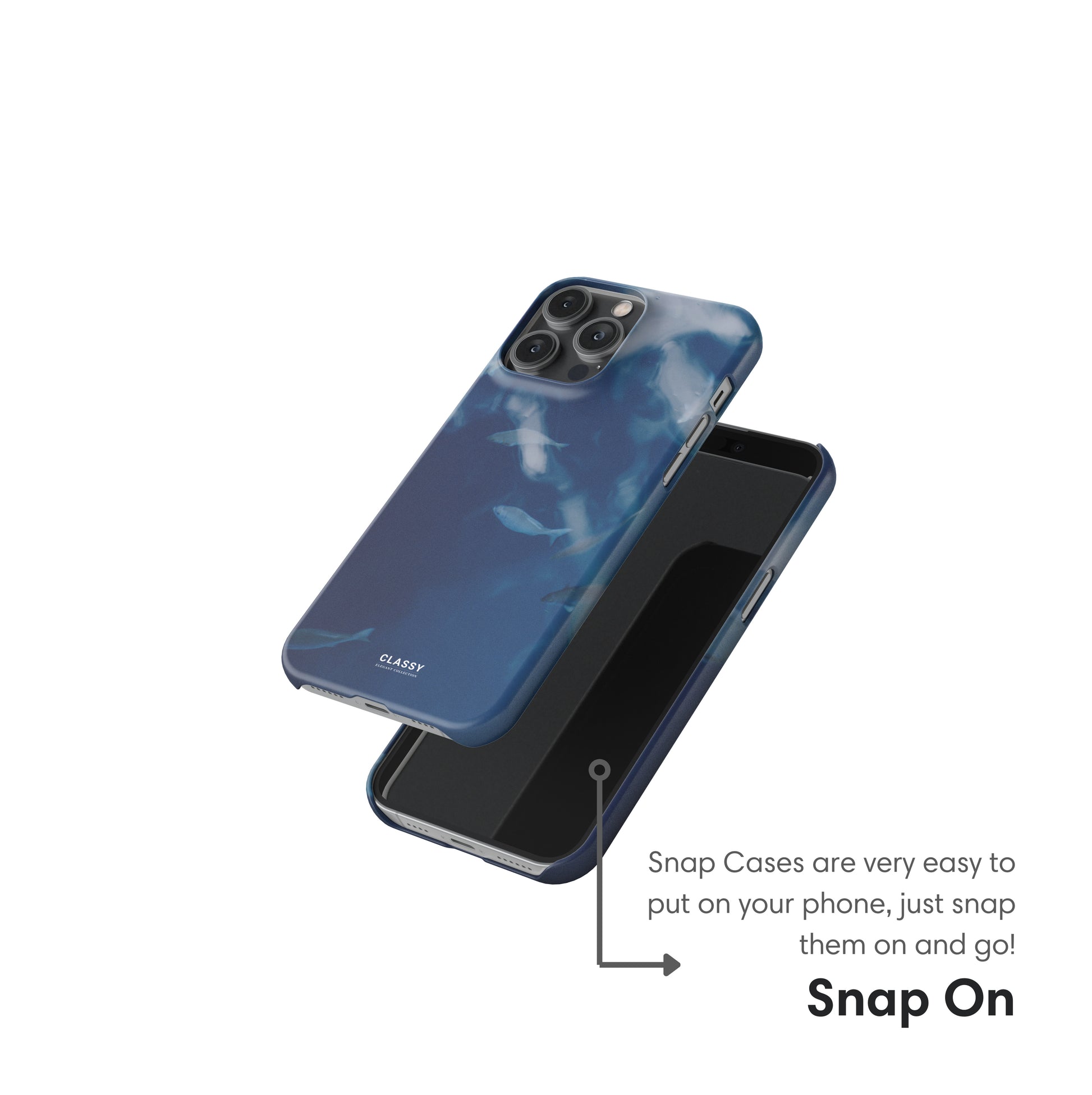 Blue Elegant Ocean Snap Case snap on