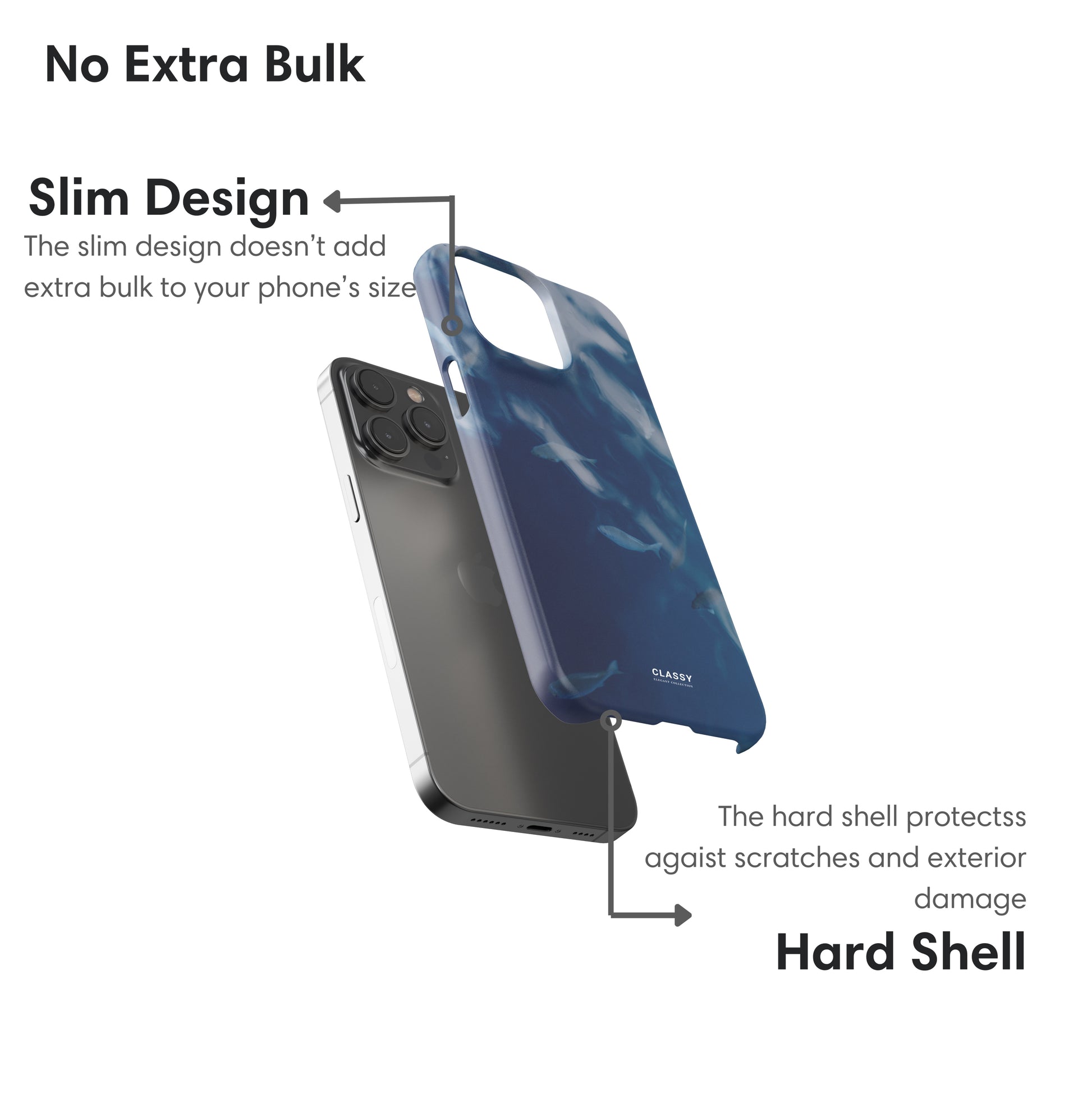 Blue Elegant Ocean Snap Case layers