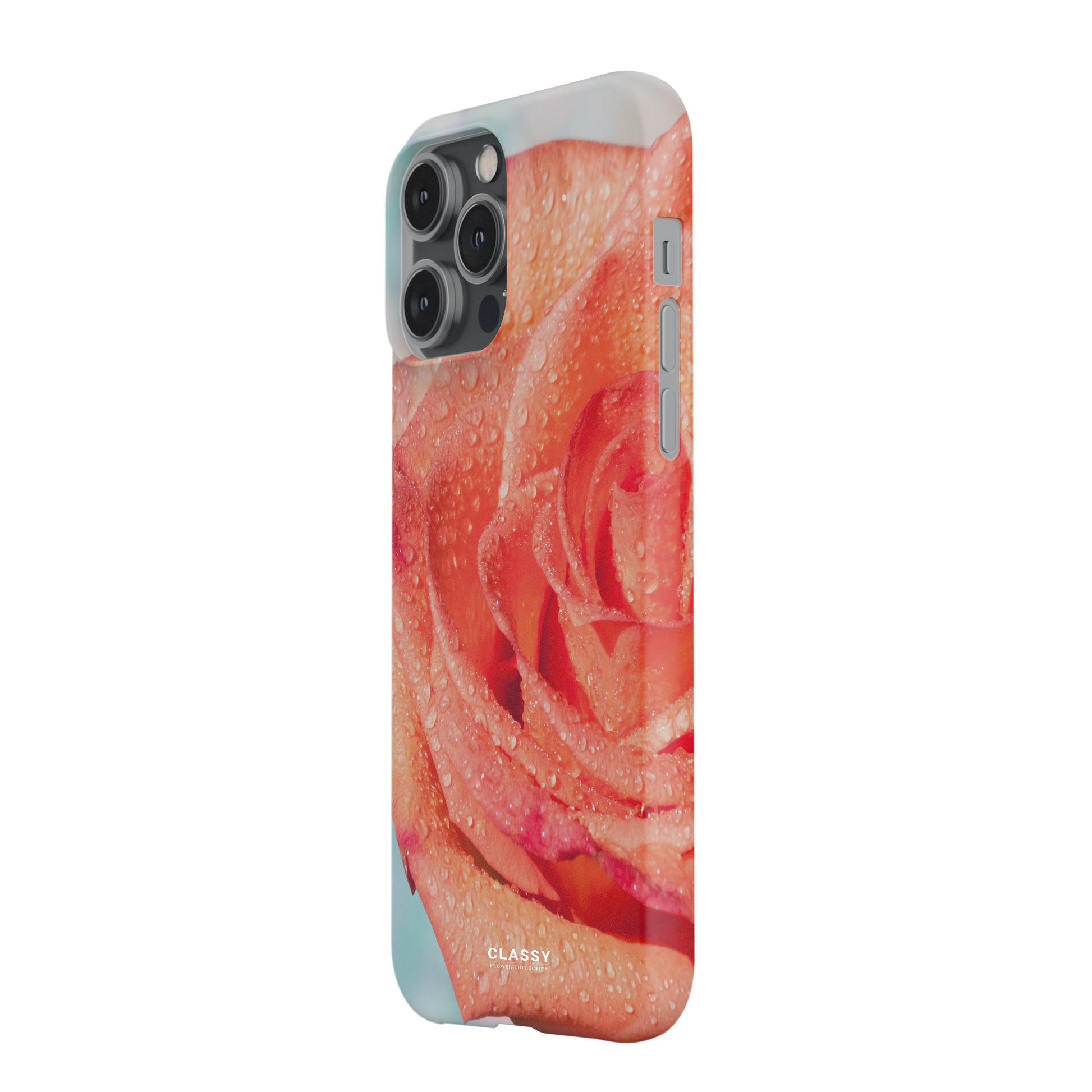 Blue and Orange Flowers Snap Case side