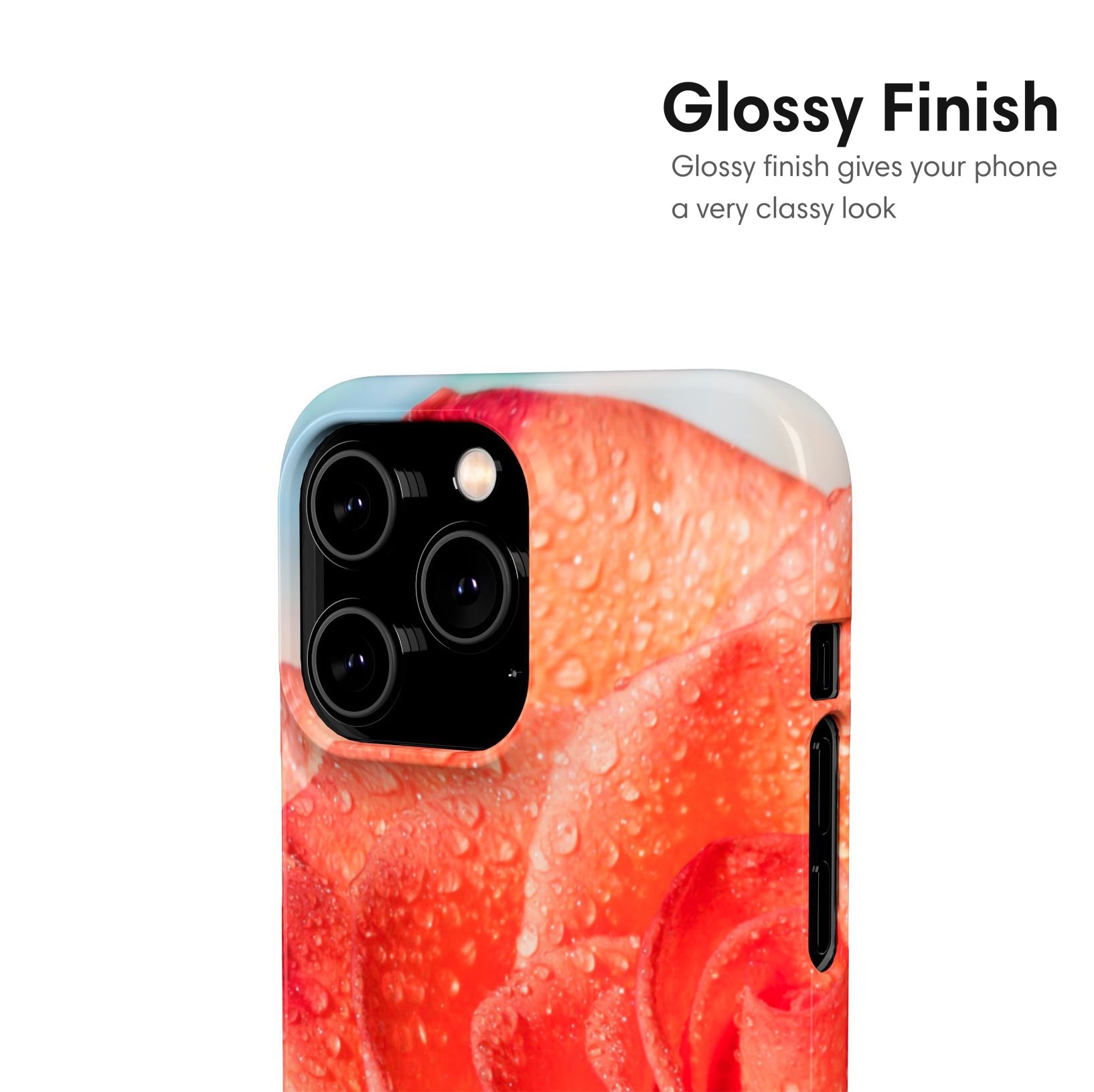 Blue and Orange Flowers Snap Case glossy