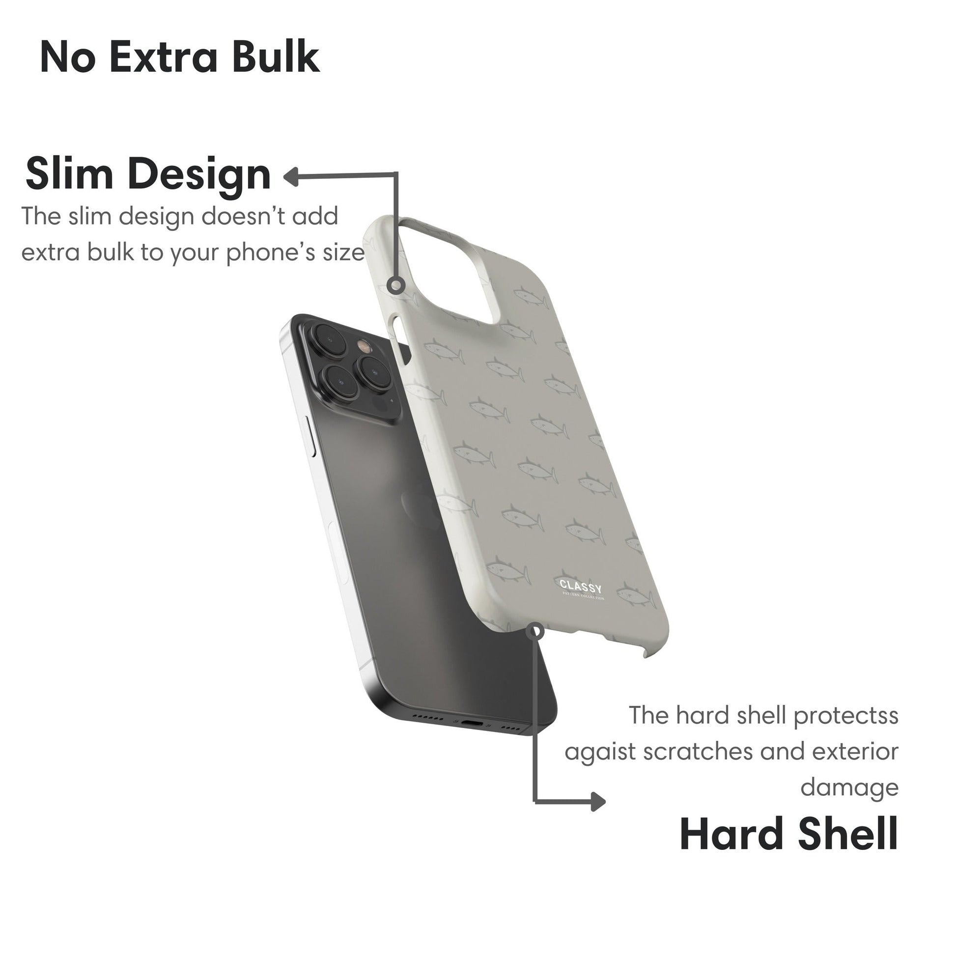 Brown Retro Fish Snap Case layers