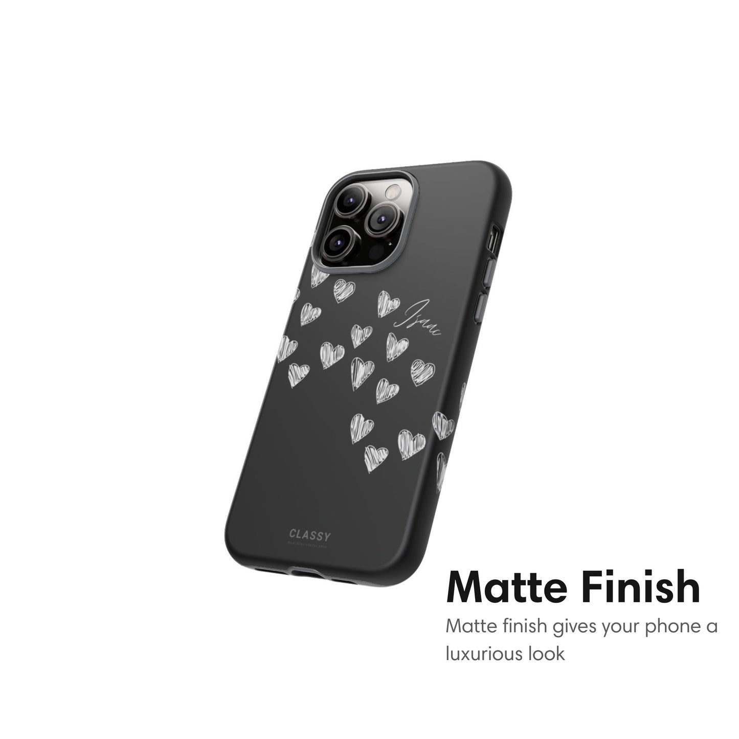 Custom Little Hearts Couple Tough Case - Black matte