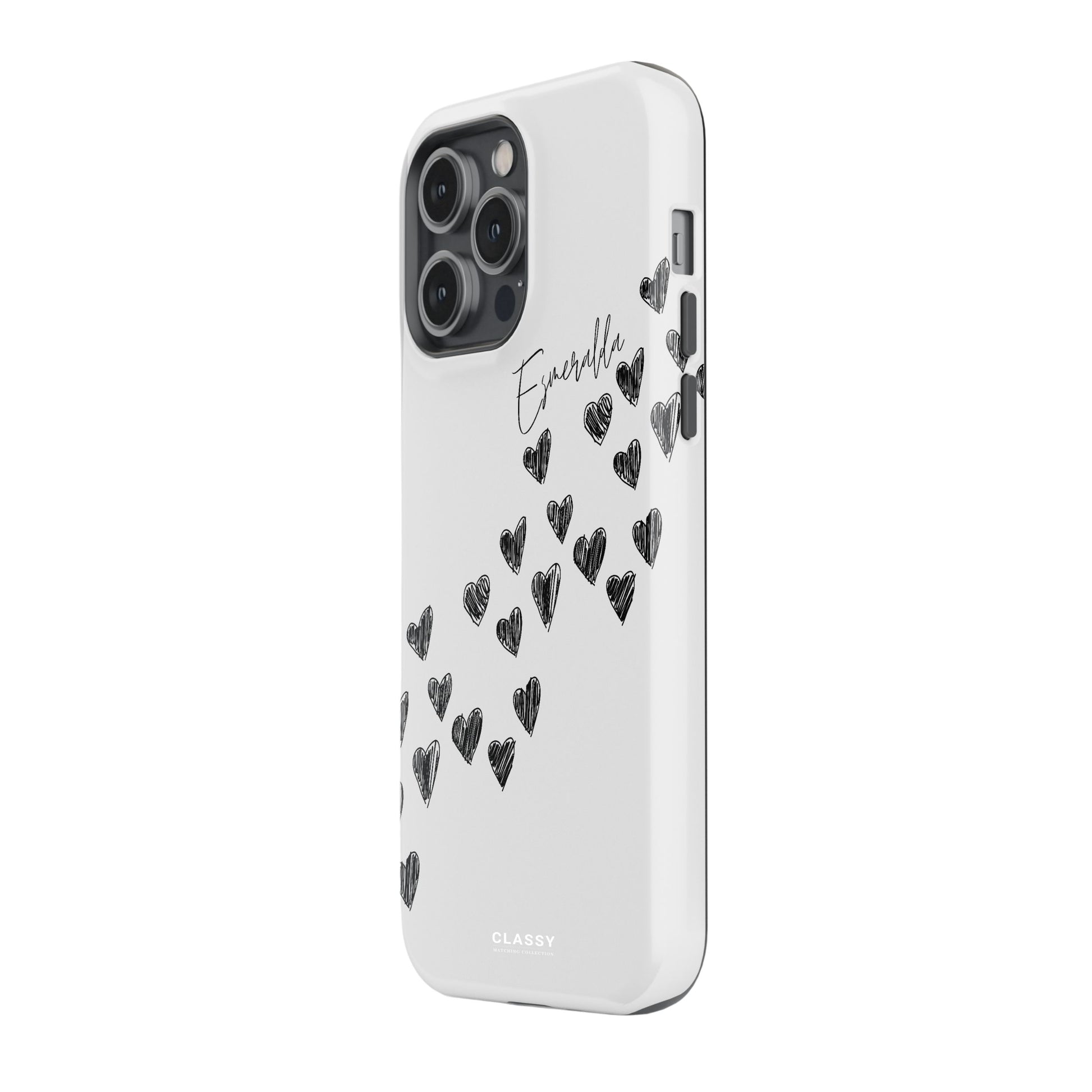 Custom Little Hearts Couple Tough Case - White side
