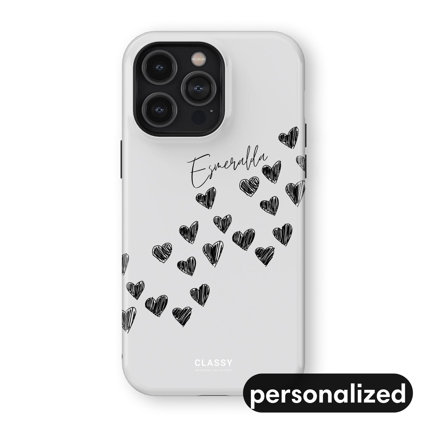 Custom Little Hearts Couple Tough Case - White front