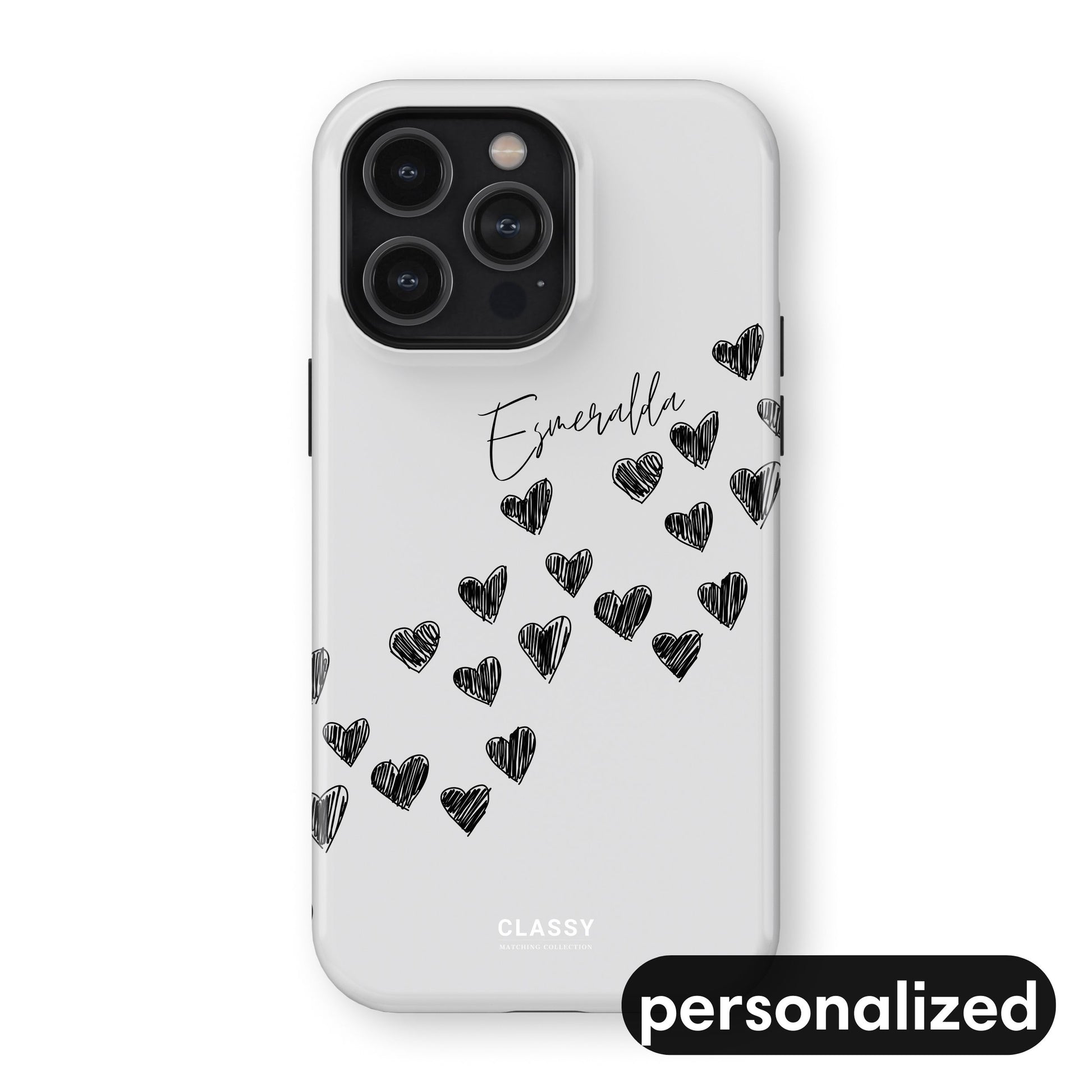 Custom Little Hearts Couple Tough Case - White front