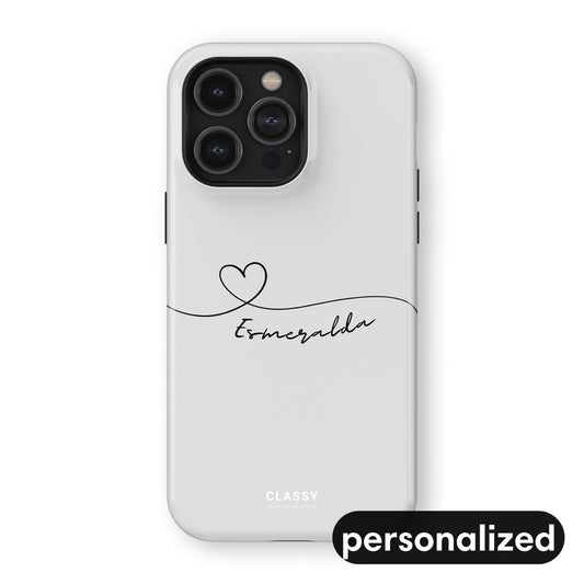 Custom Heart Drawing Couple Tough Case - White front