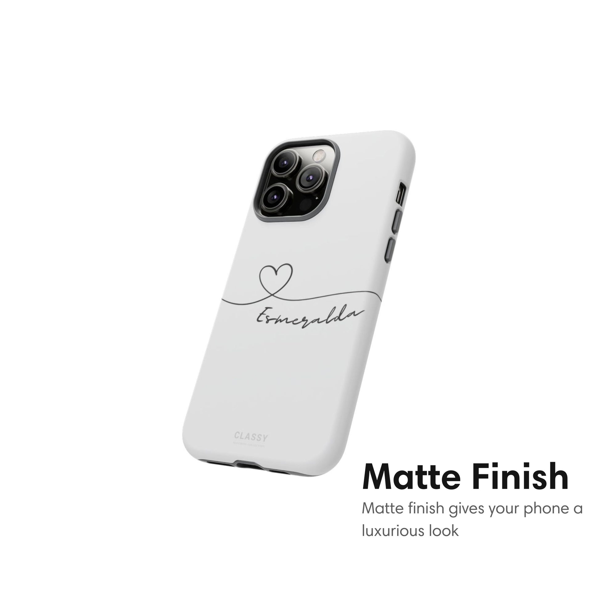 Custom Heart Drawing Couple Tough Case - White matte