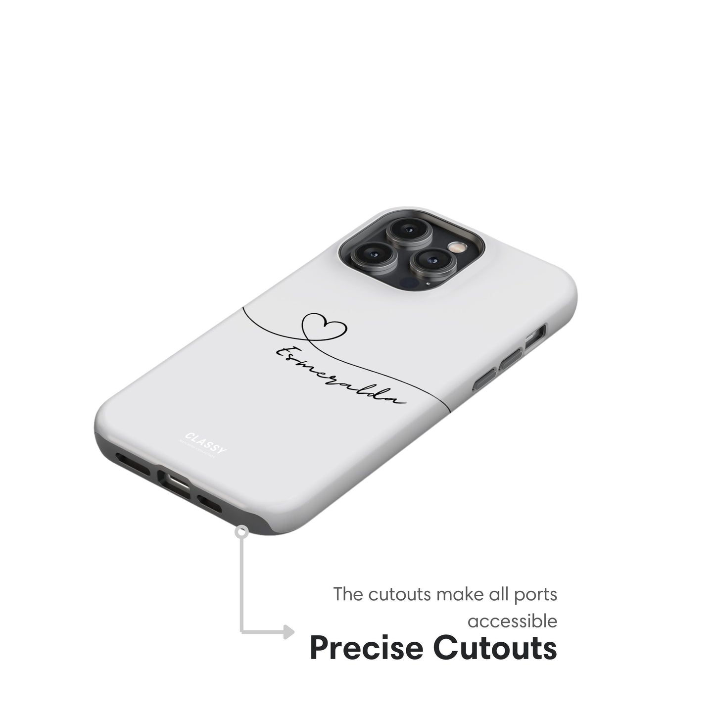 Custom Heart Drawing Couple Tough Case - White cutouts