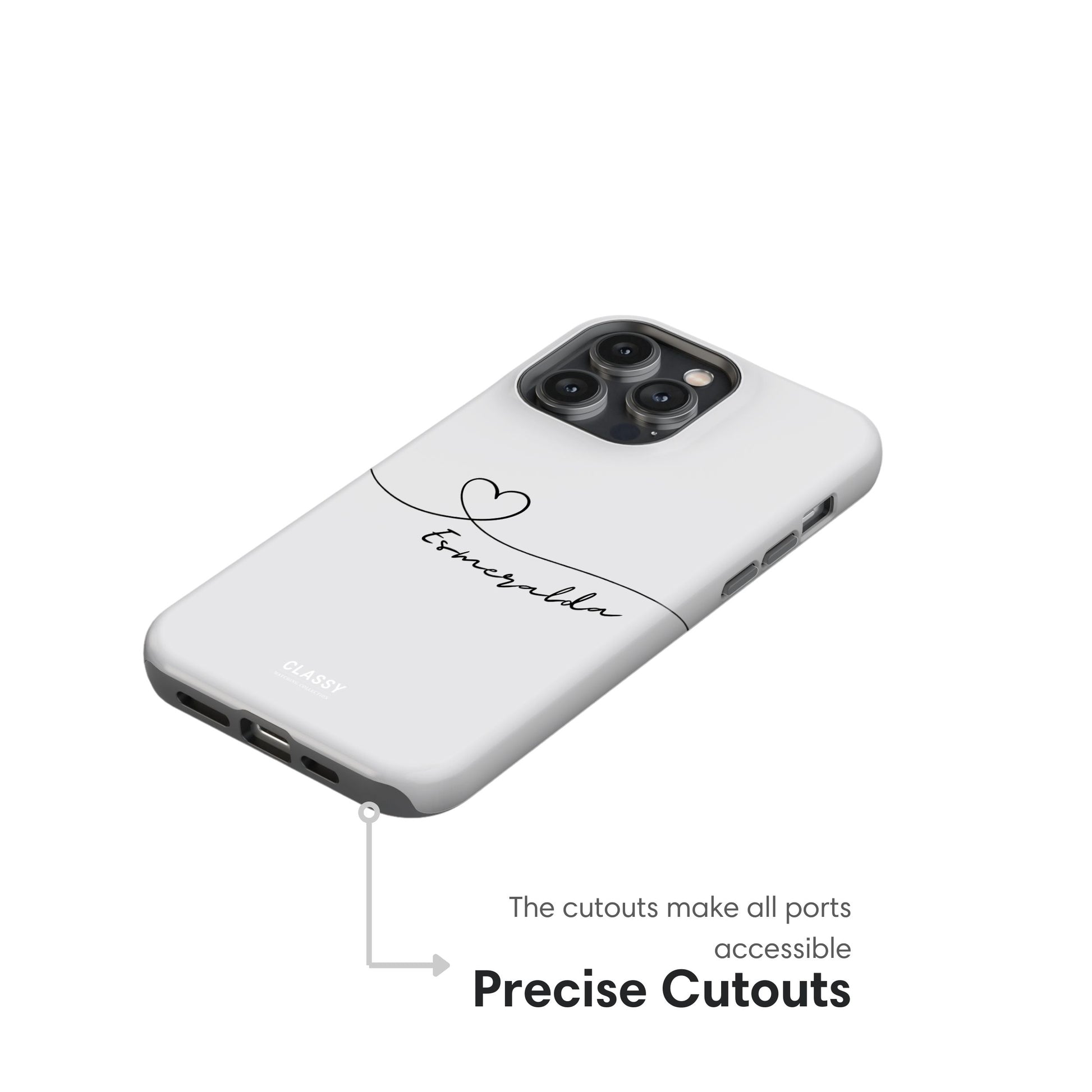 Custom Heart Drawing Couple Tough Case - White cutouts