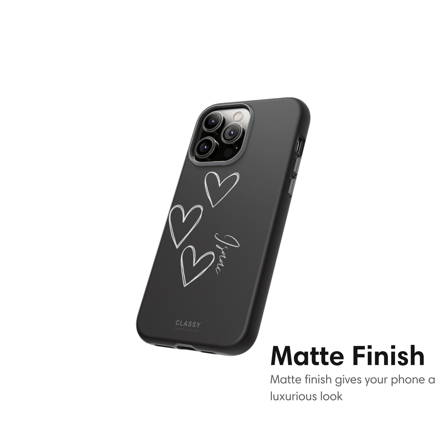 Custom Black Couple Hearts Tough Case matte