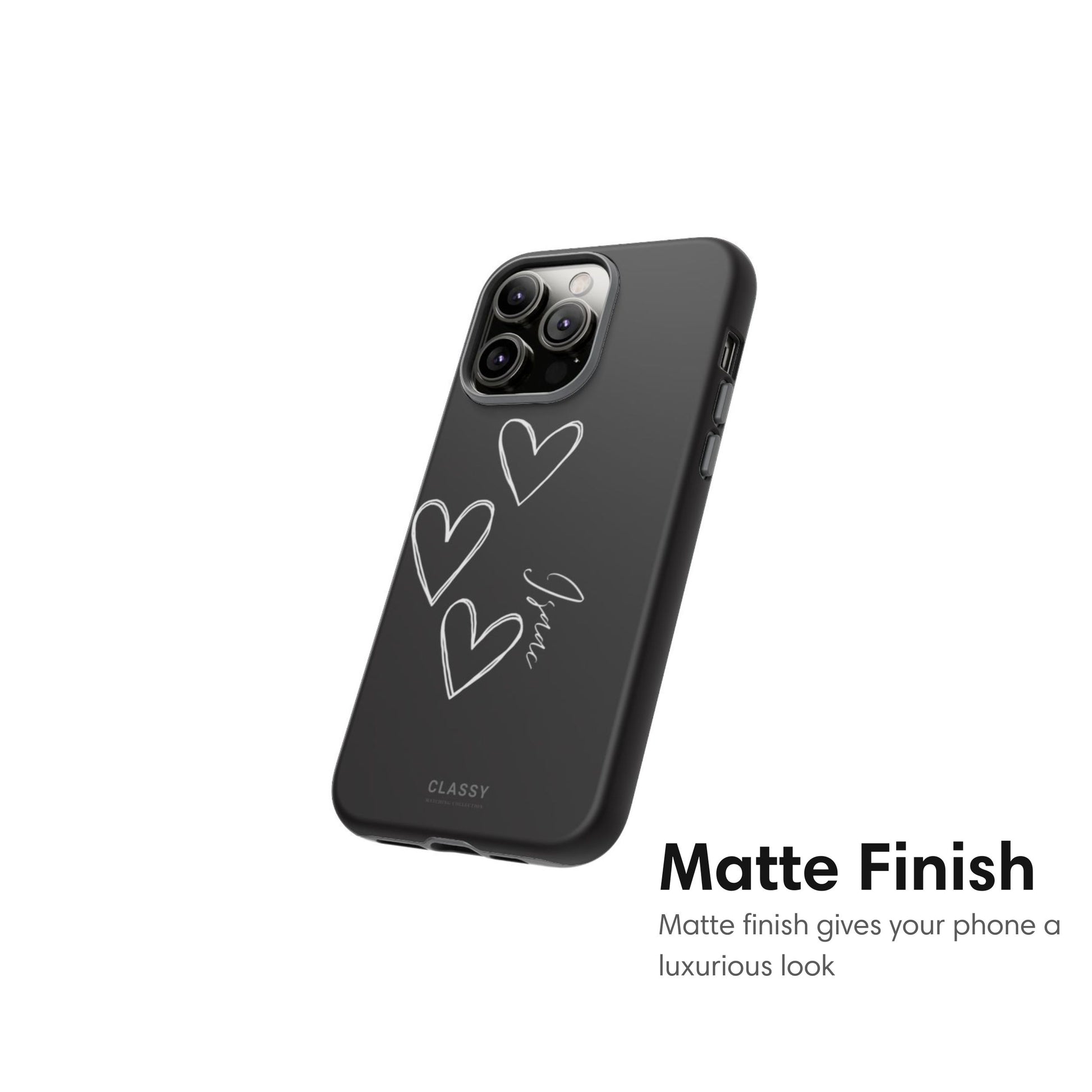 Custom Black Couple Hearts Tough Case matte
