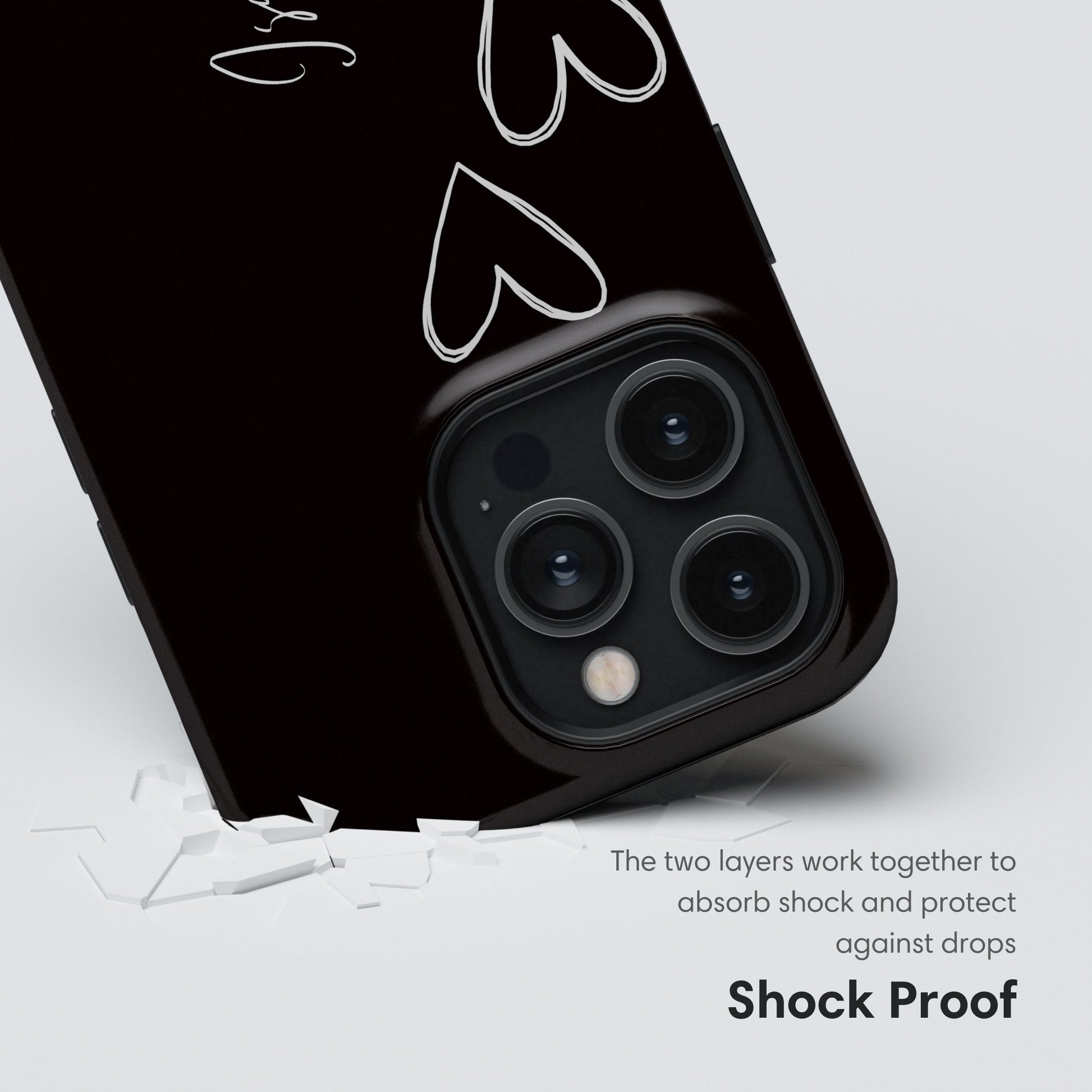 Custom Black Couple Hearts Tough Case shockproof