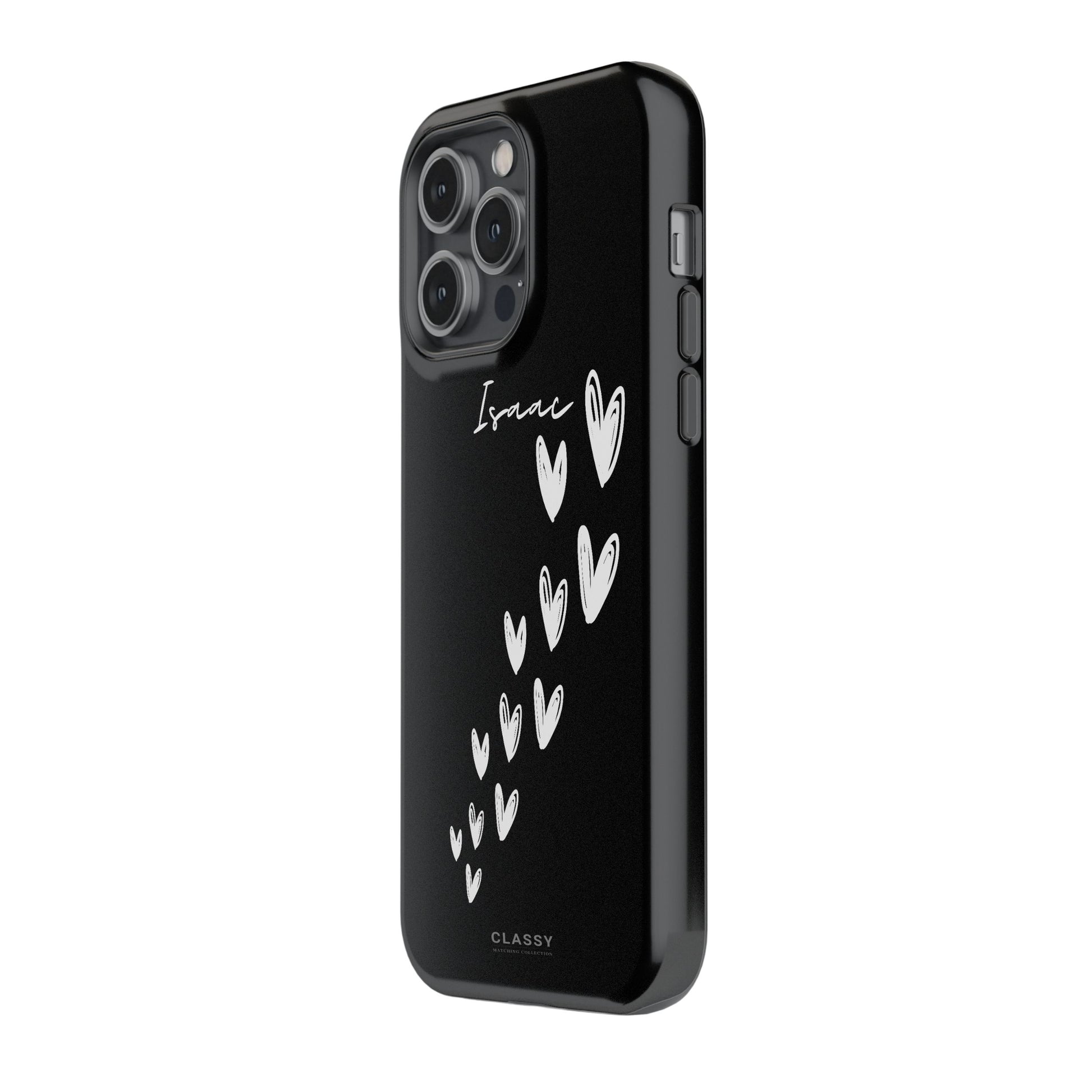 Custom Hearts Couple Tough Case - Black side