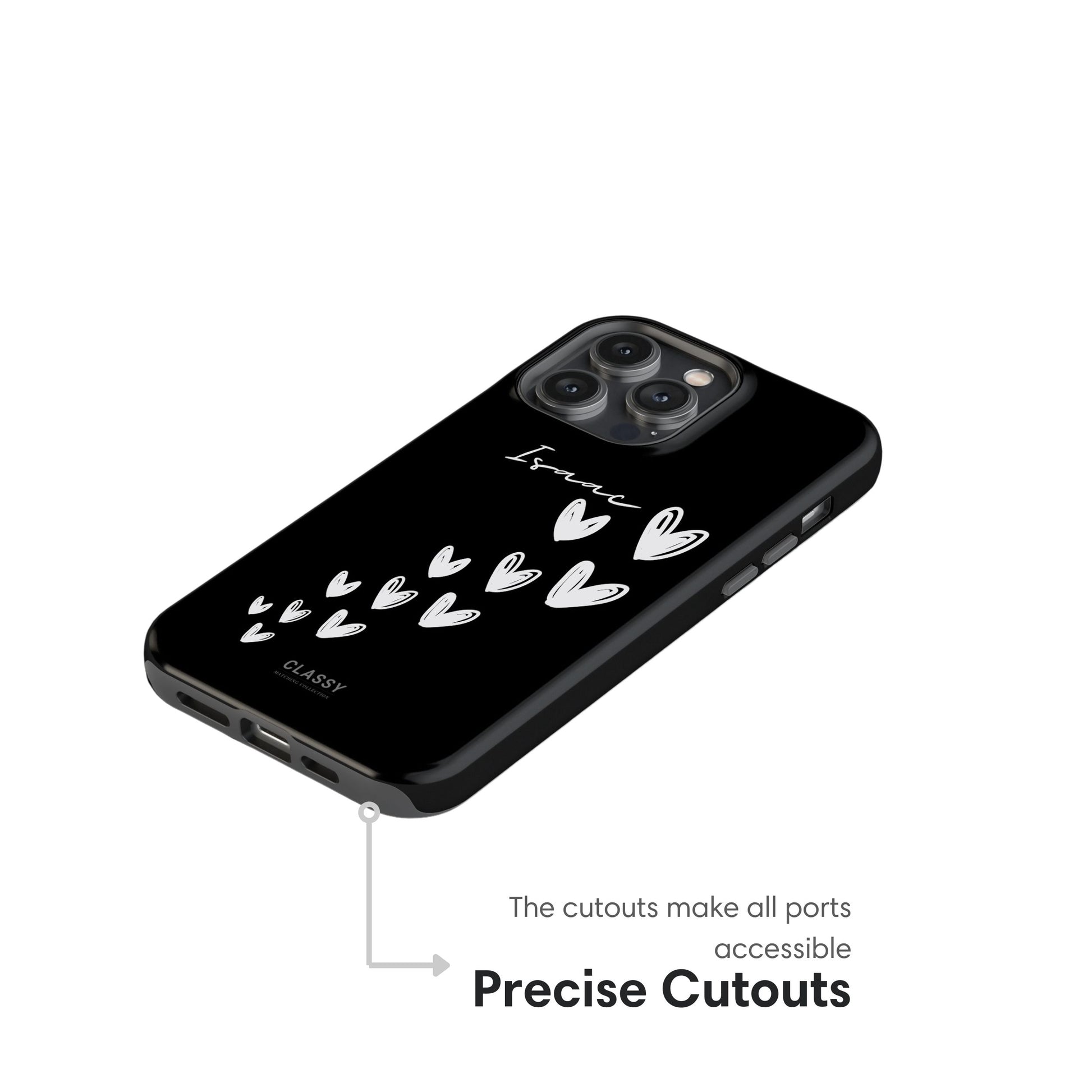 Custom Hearts Couple Tough Case - Black cutouts