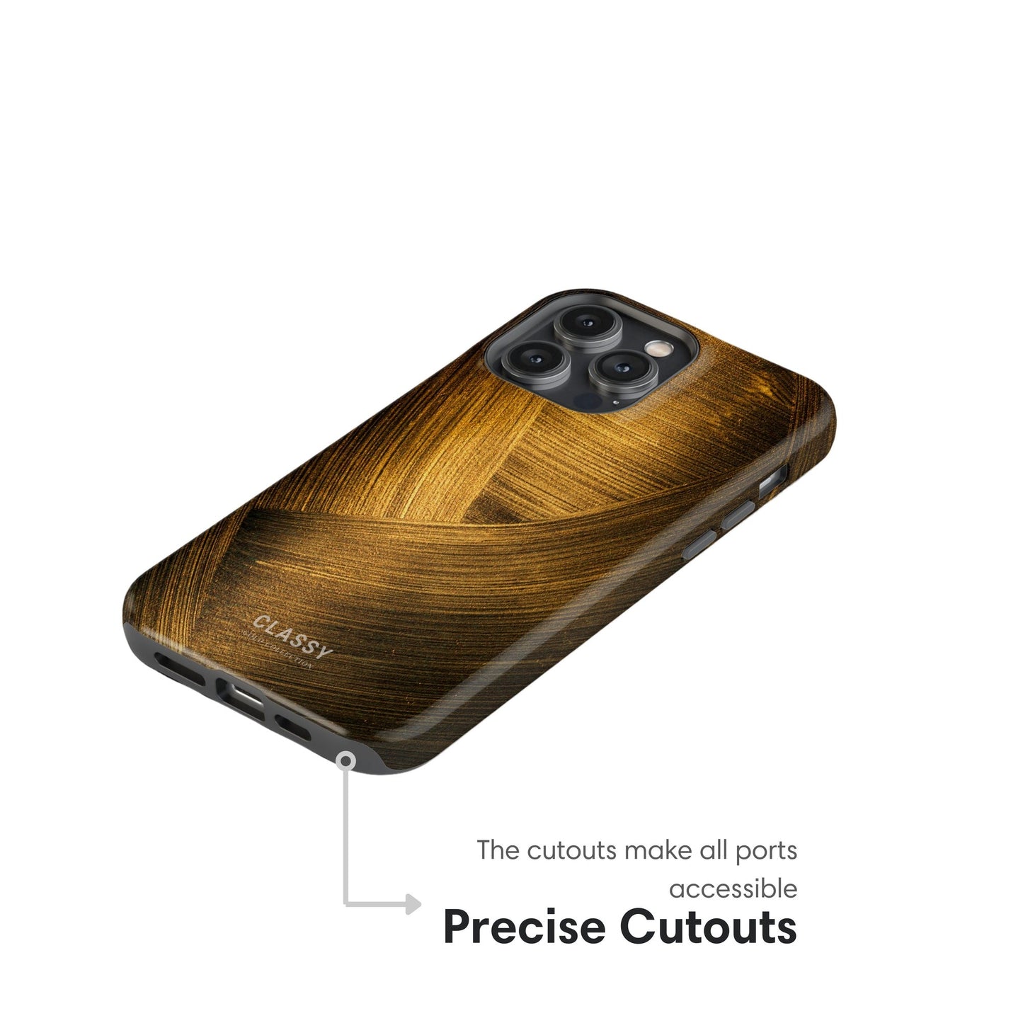 Dark Gold Pattern Tough Case cutouts