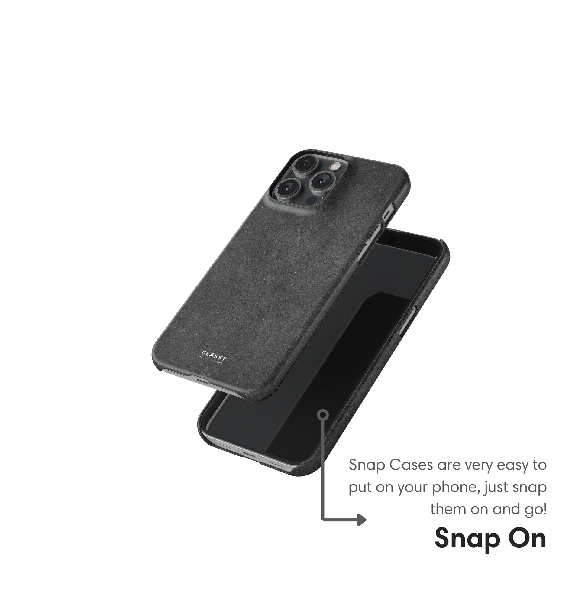 Dark Gray Elegant Snap Case snap on