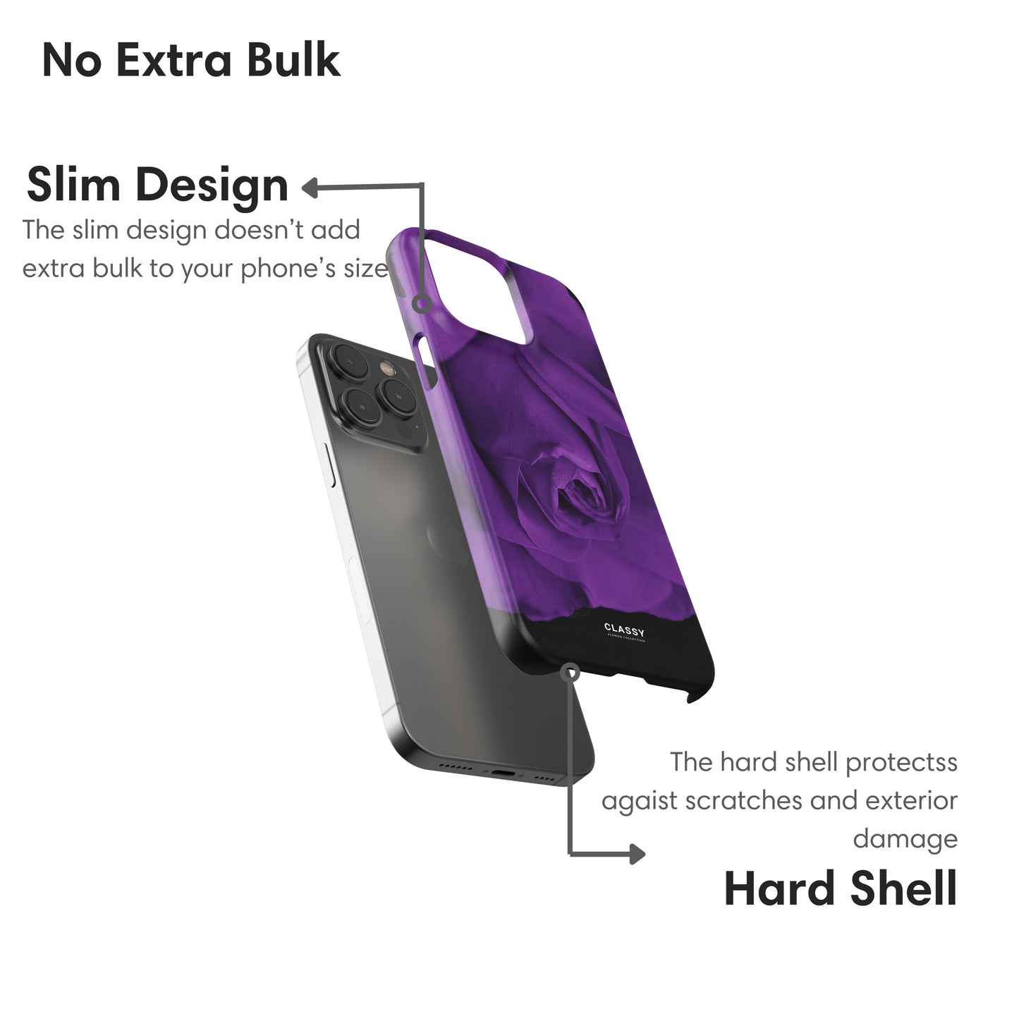 Dark Purple Flowers Snap Case layers