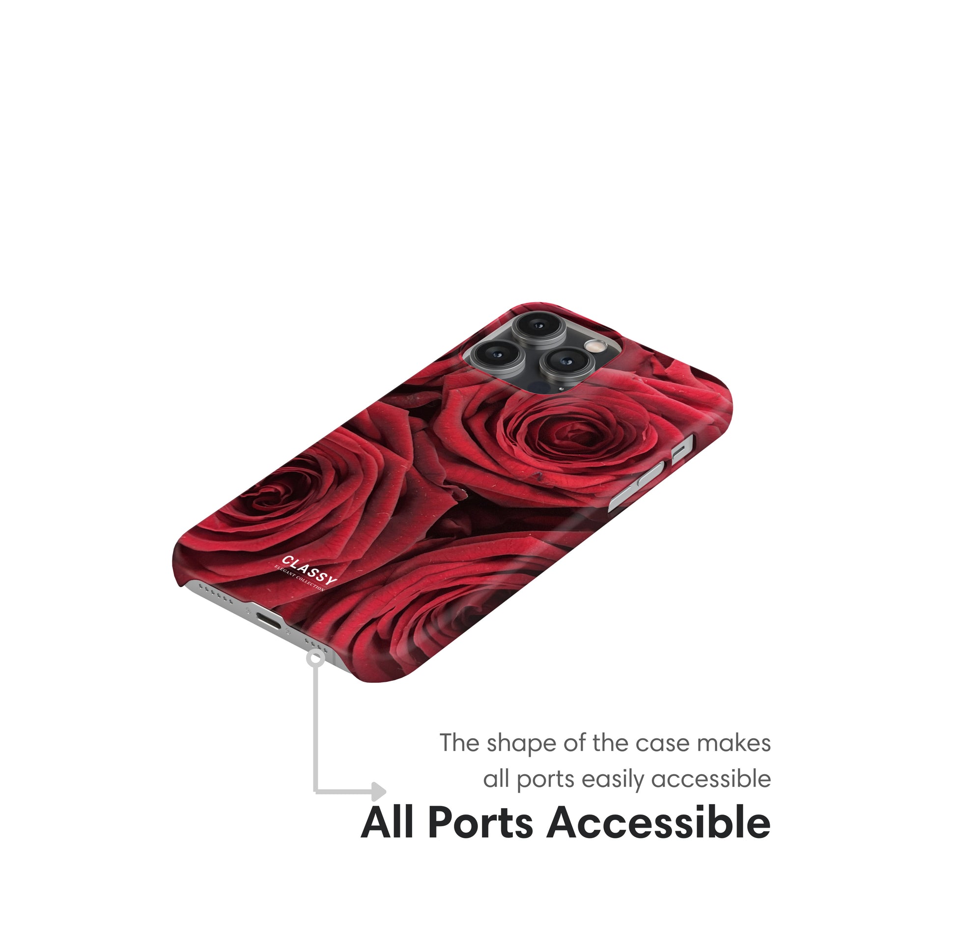 Dark Red Roses Snap Case ports
