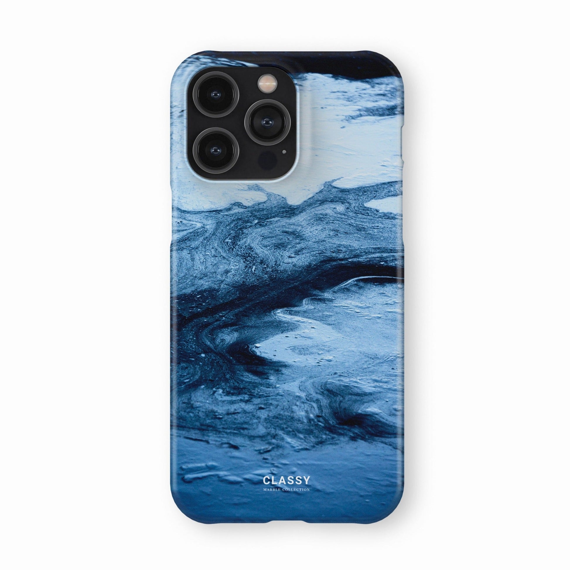Diverse Blues Marble Snap Case front