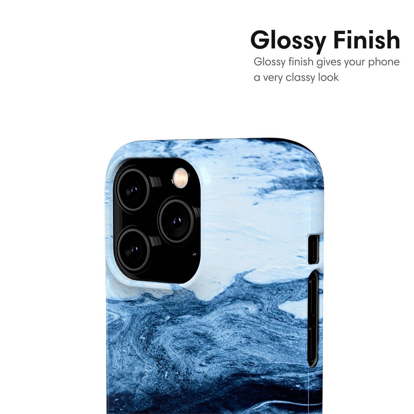 Diverse Blues Marble Snap Case glossy