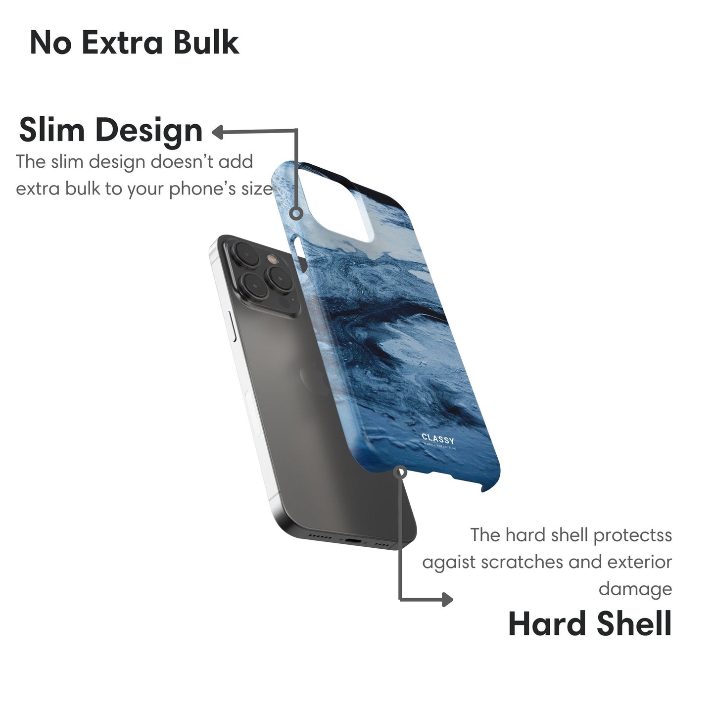 Diverse Blues Marble Snap Case layers