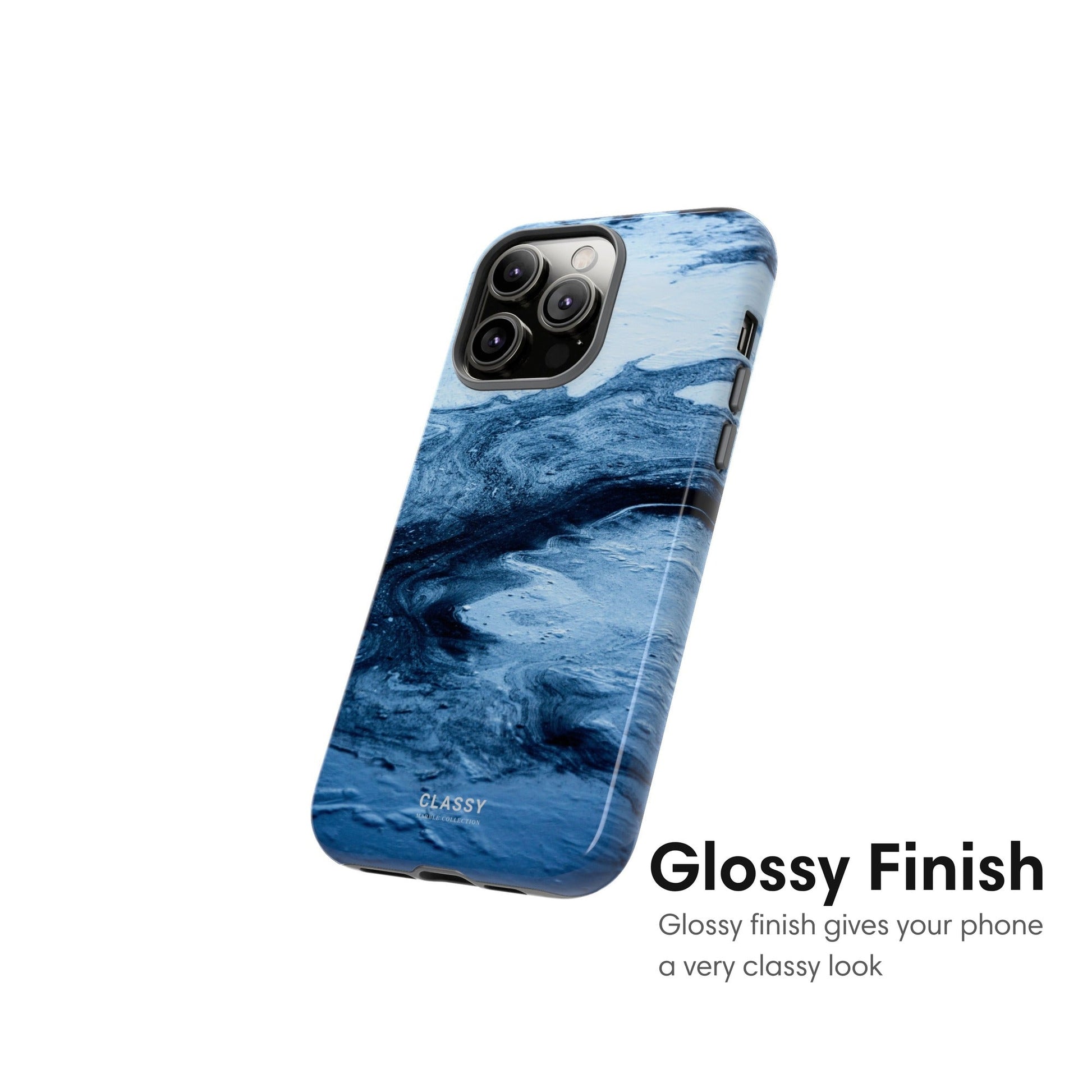 Diverse Blues Marble Tough Case glossy