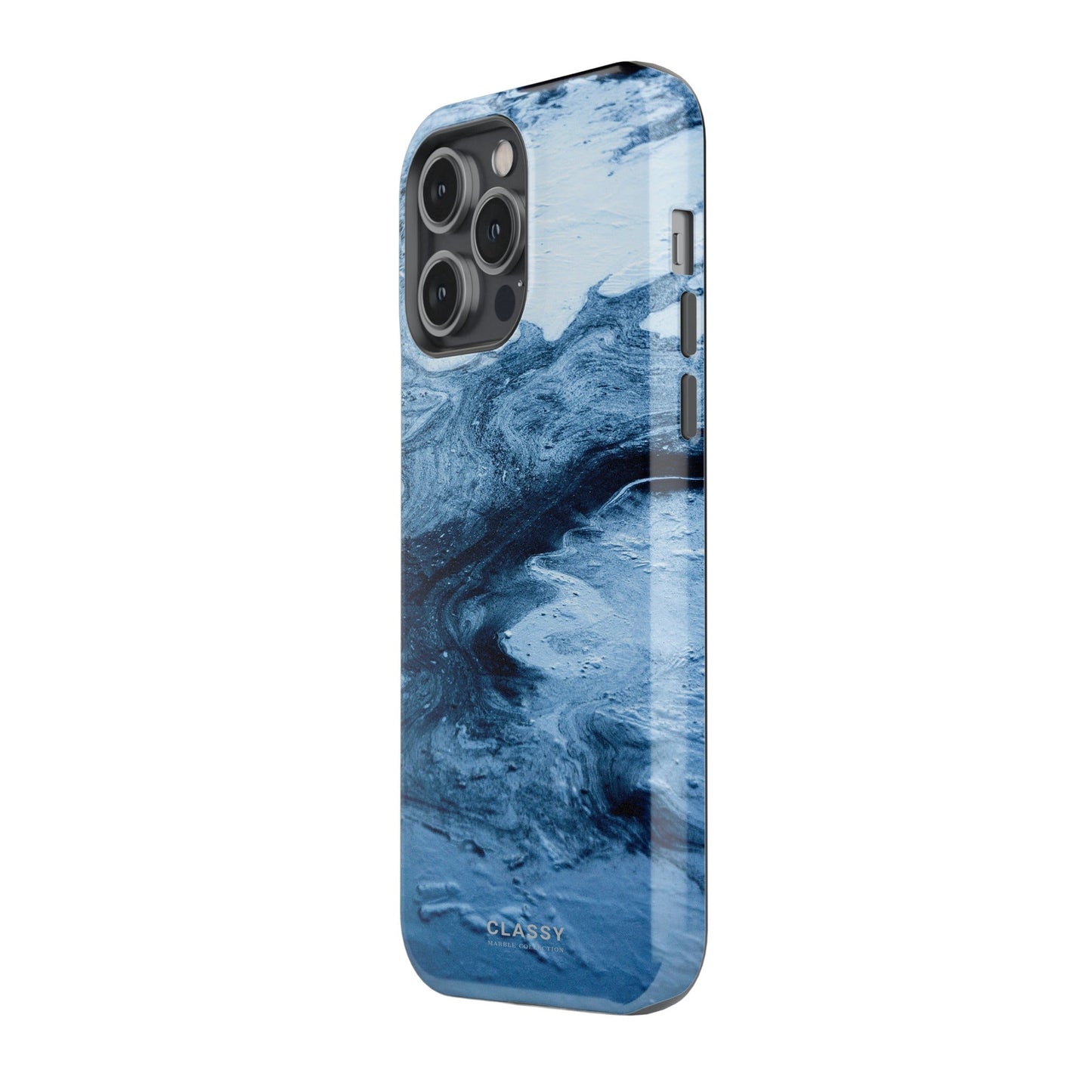 Diverse Blues Marble Tough Case side