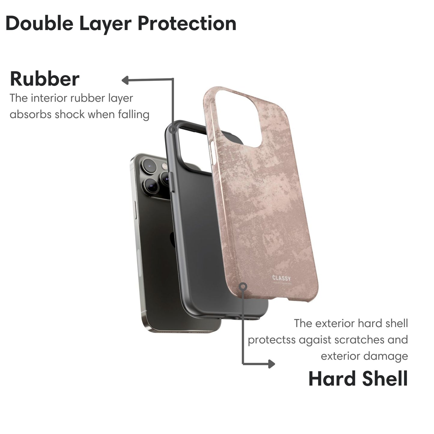 Dusty Rose Tough Case layers