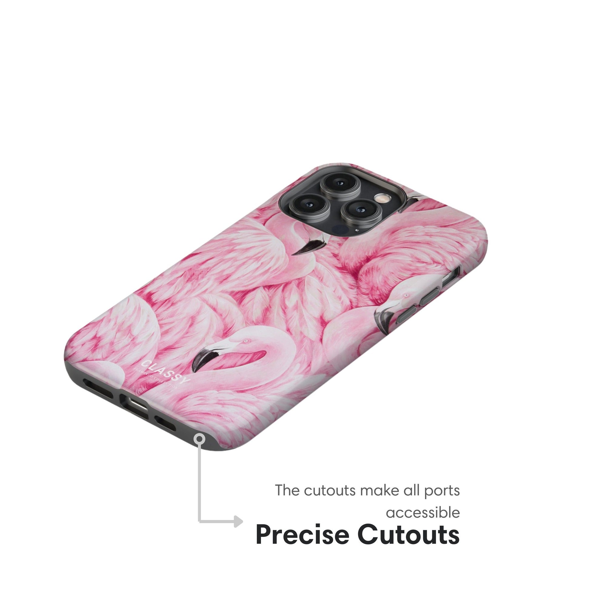 Full Out Flamingo Tough Case cutouts