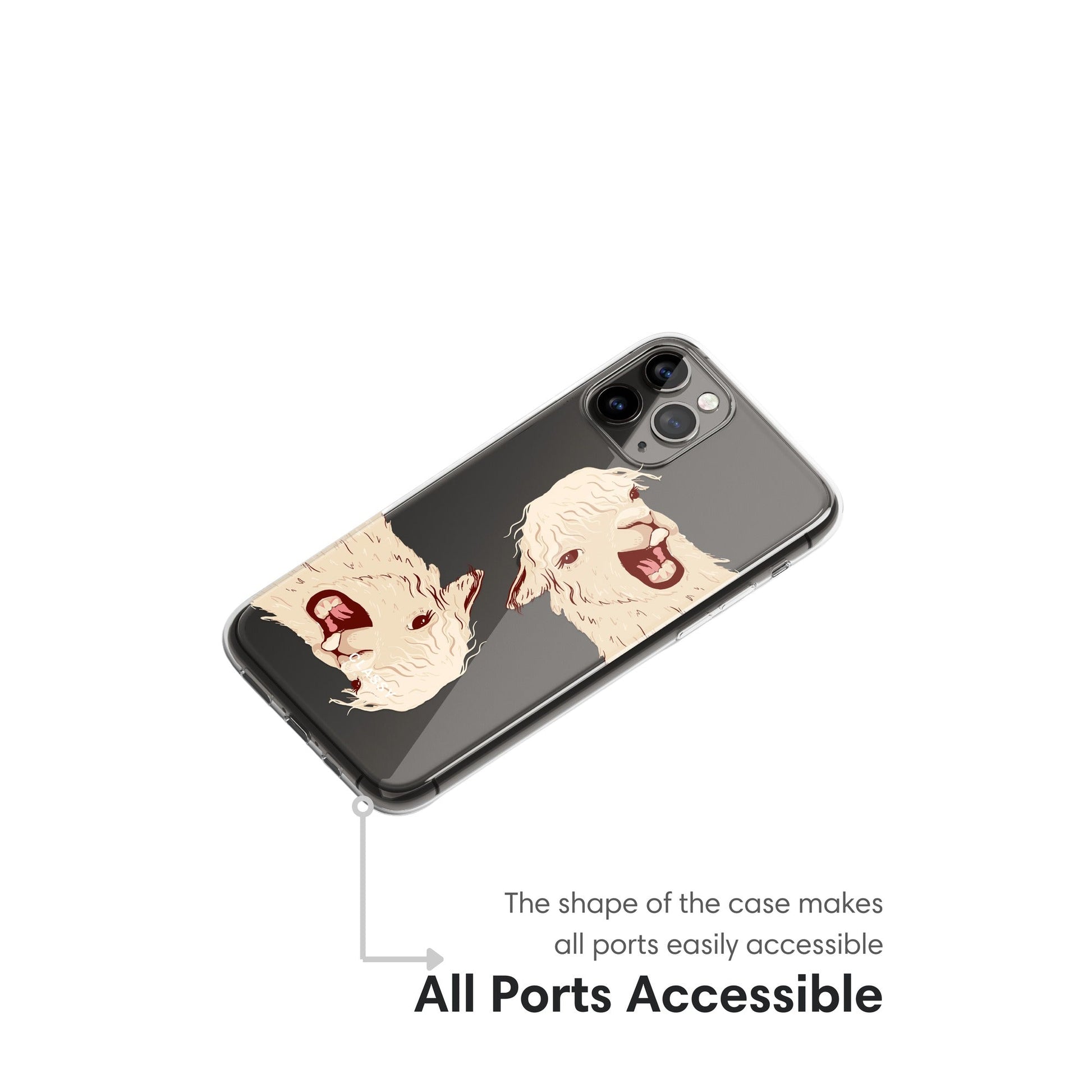 Funky Llamas Clear Case ports