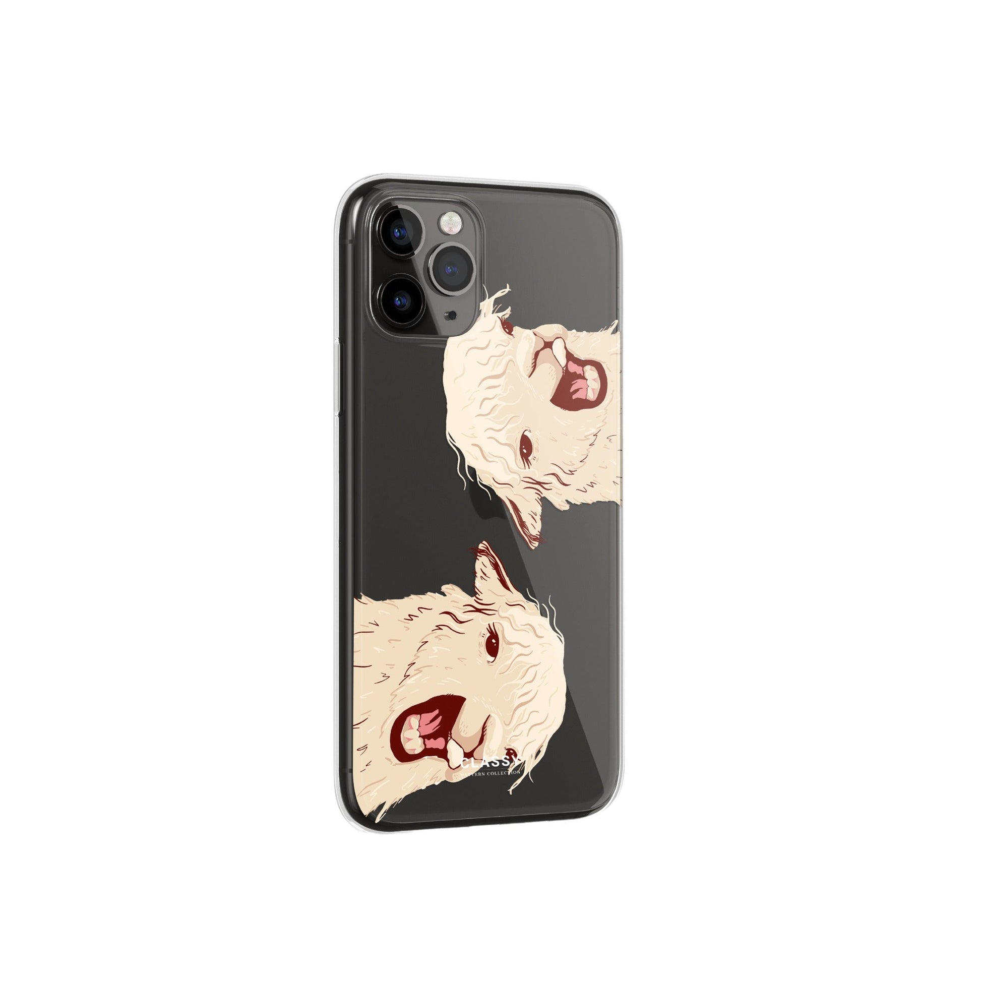 Funky Llamas Clear Case side