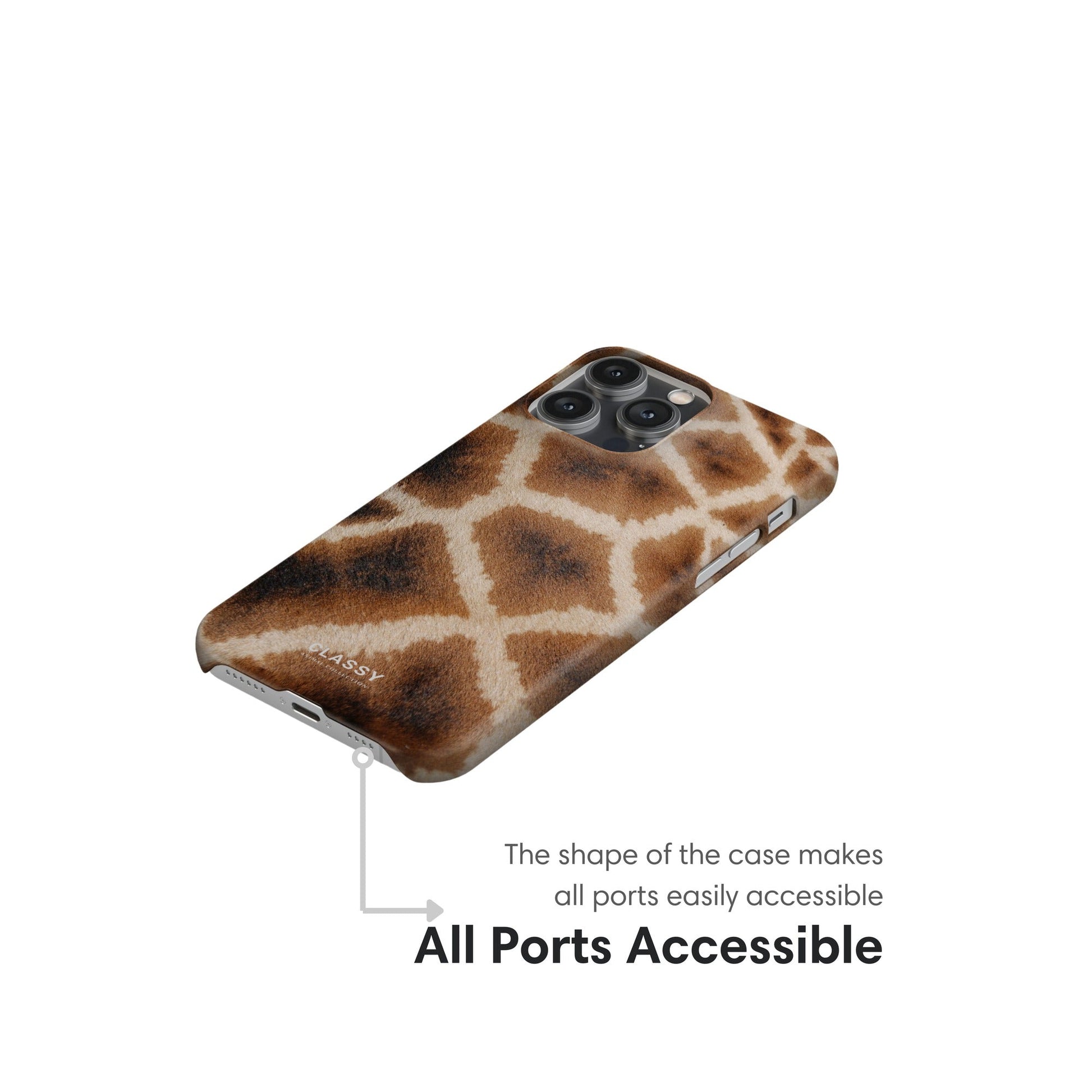Giraffe Pattern Snap Case ports